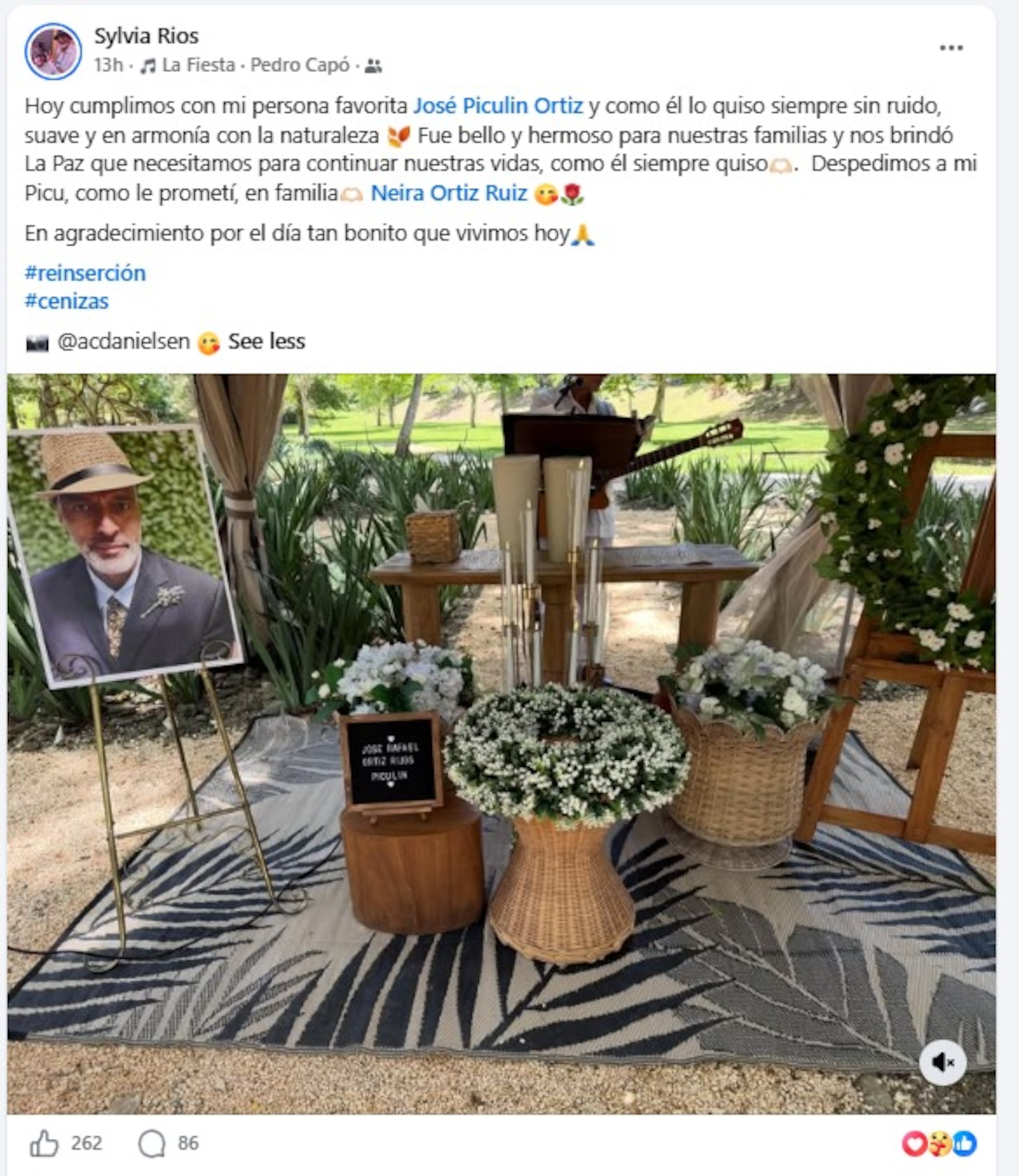 Sylvia Ríos compartió este mensaje en redes sociales.