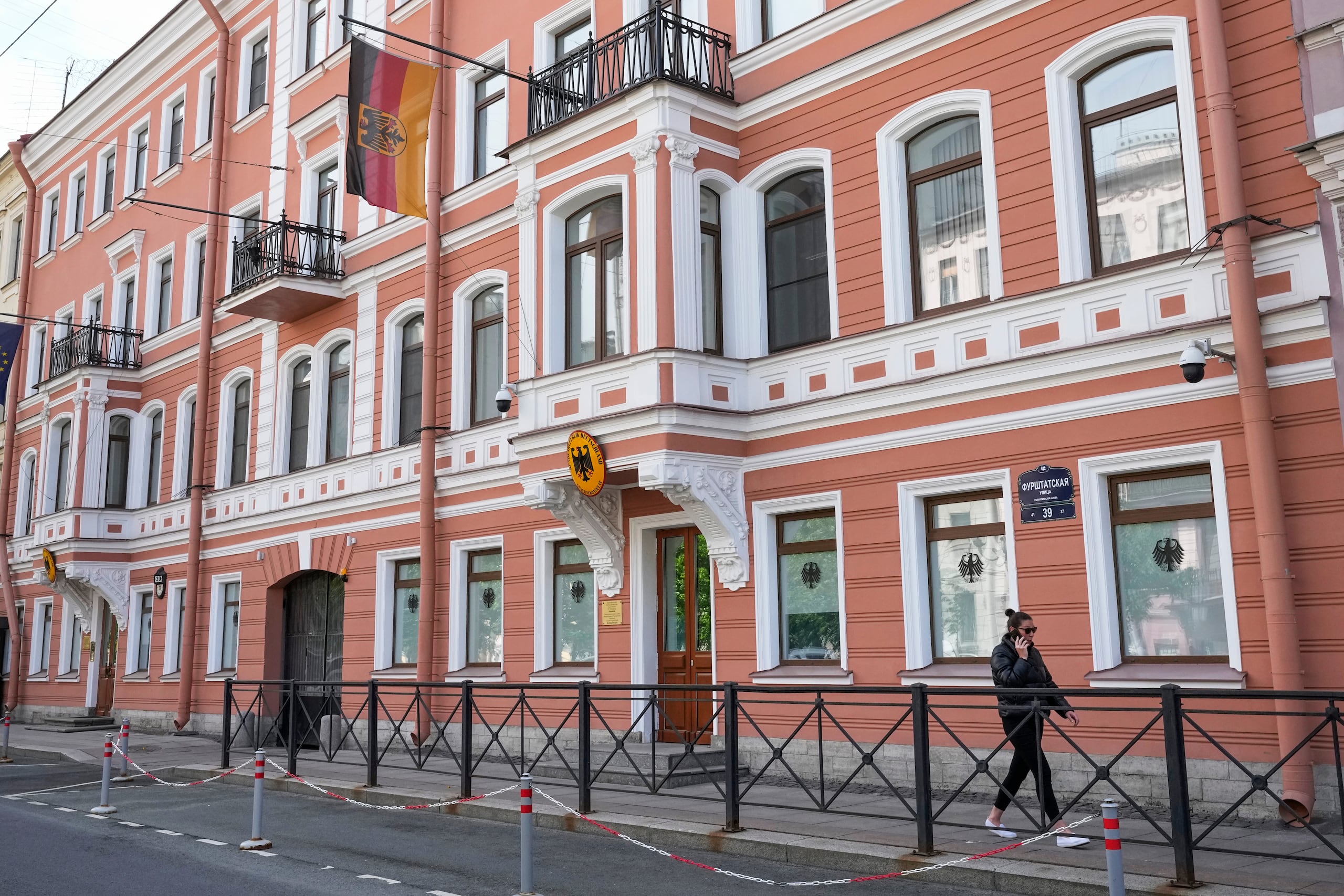 Vista del consulado alemán en la ciudad de San Petersburgo, en Rusia.