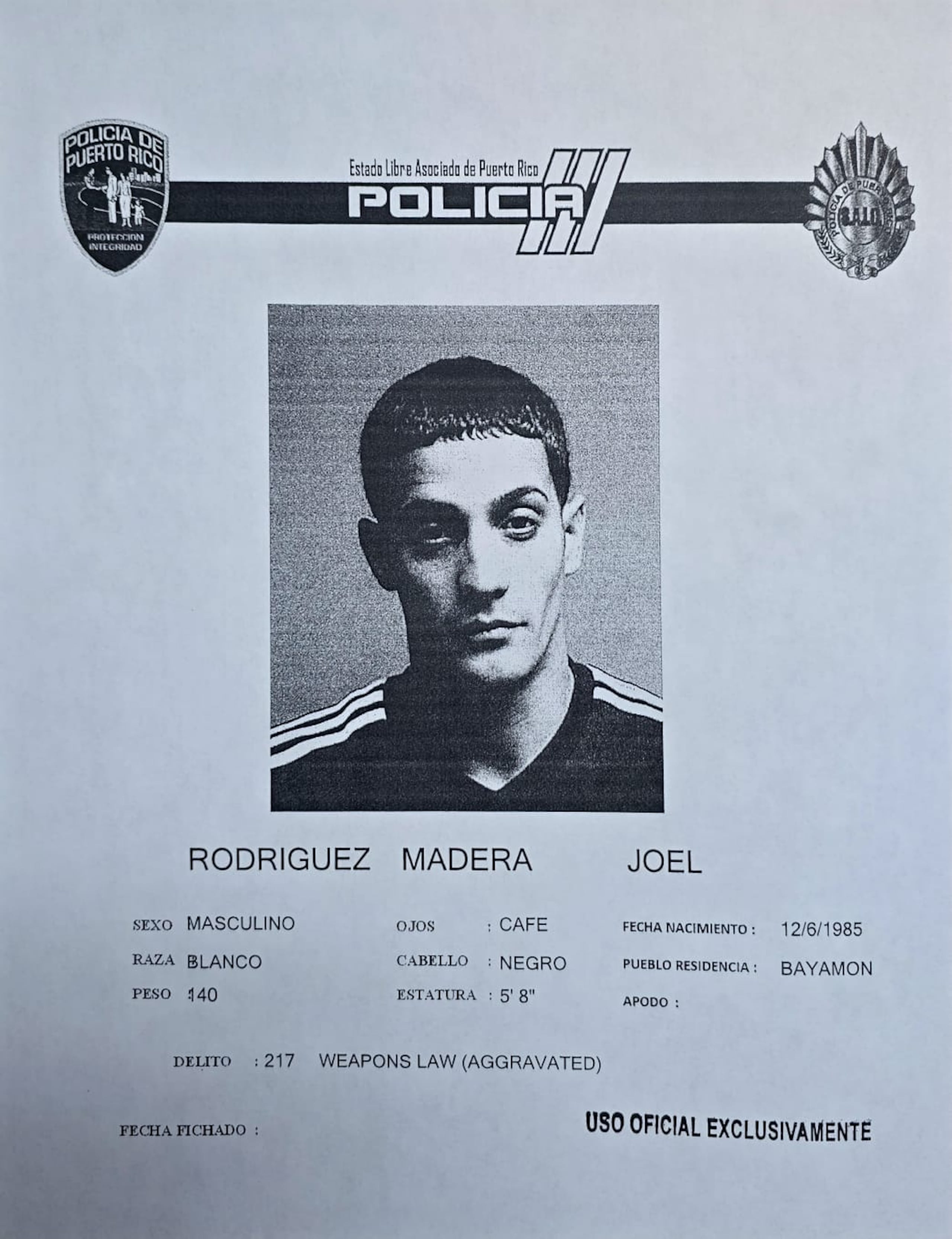 Joel Rodríguez Madera.