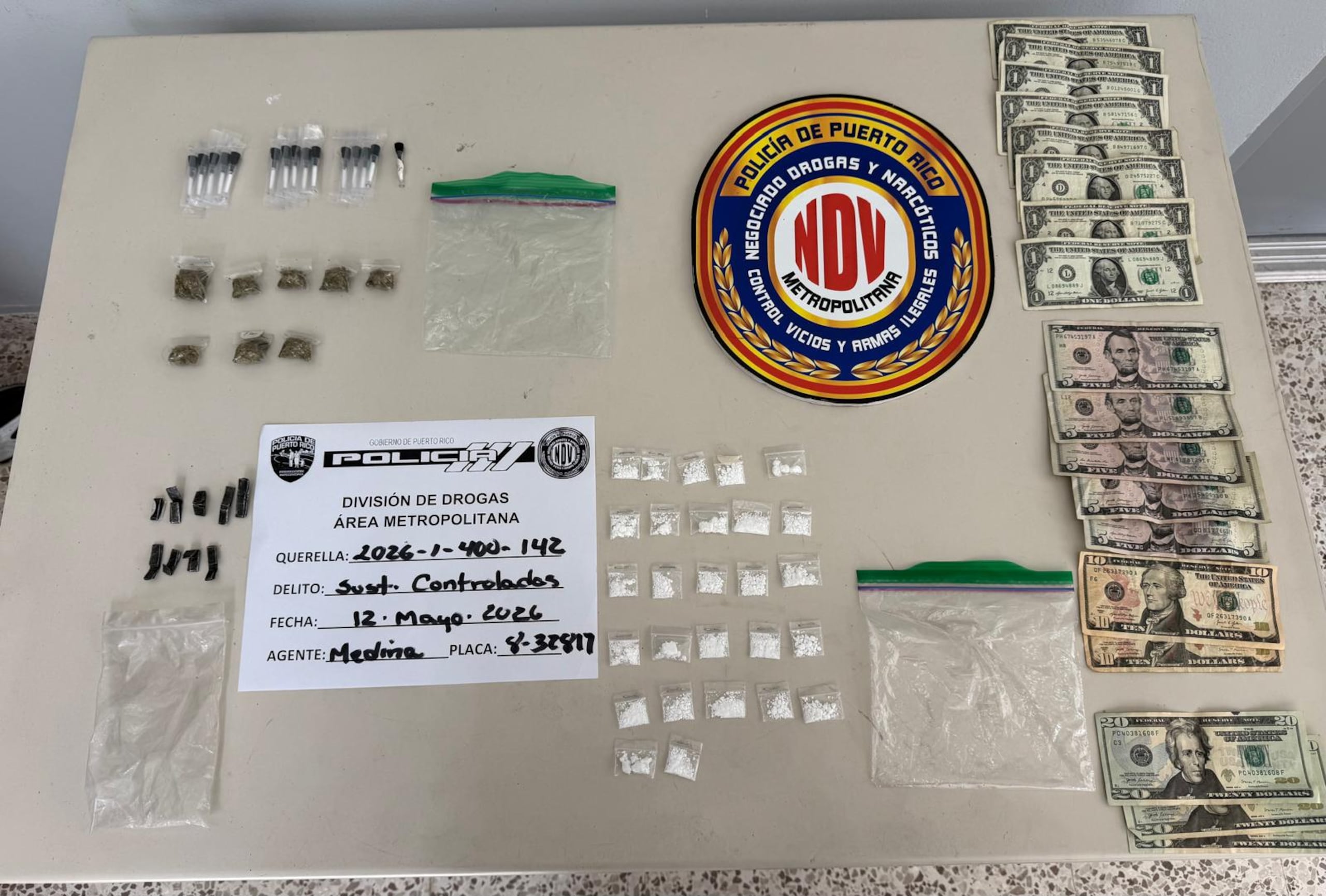 Al fugitivo Walter Manuel Berríos Trinidad, le ocuparon sustancias controladas al momento de su arresto en el residencial Vista Hermosa, en Puerto Nuevo.