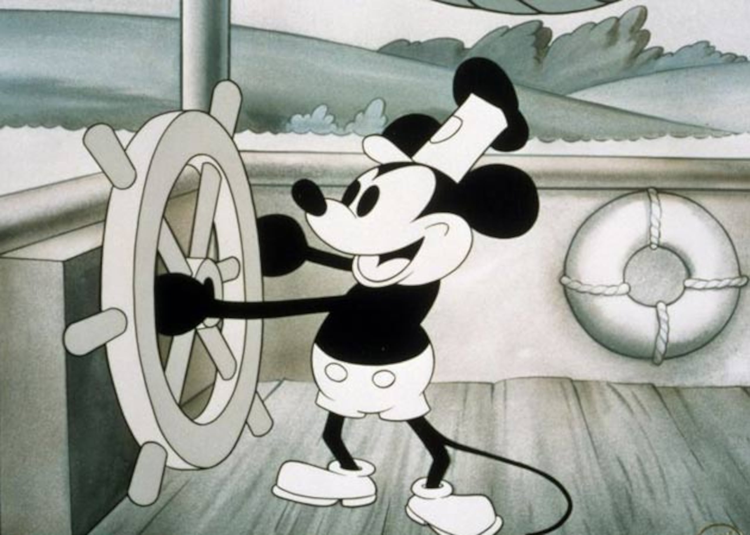 La primera aparición de Mickey Mouse en la pantalla, el cortometraje "Steamboat Willie", estará a disposición del público.