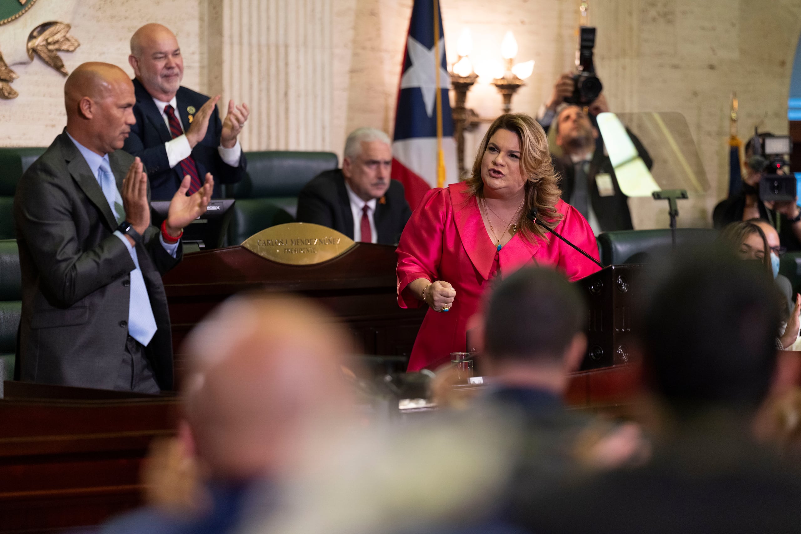 Mensaje de presupuesto de la gobernadora Jenniffer González, realizado en mayo de 2025. (Archivo / GFR Media)