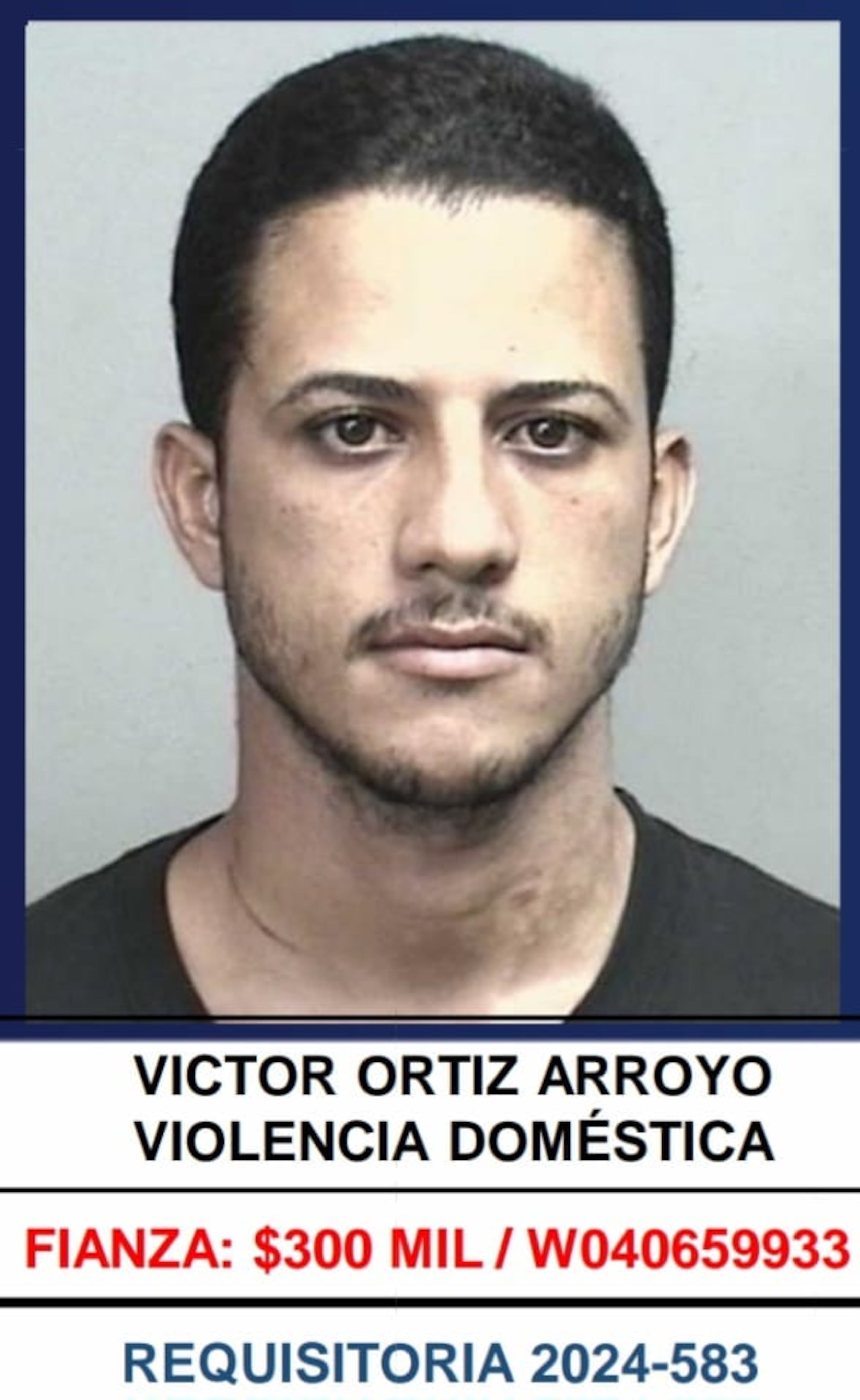 Contra Víctor Ortiz Arroyo, pesaba una orden de arresto expedida por el juez Ángel Rivera Miranda, del Tribunal de Bayamón, por agresión y amenaza al amparo de la Ley para la Prevención e Intervención con la Violencia Doméstica con una fianza de $300,000.