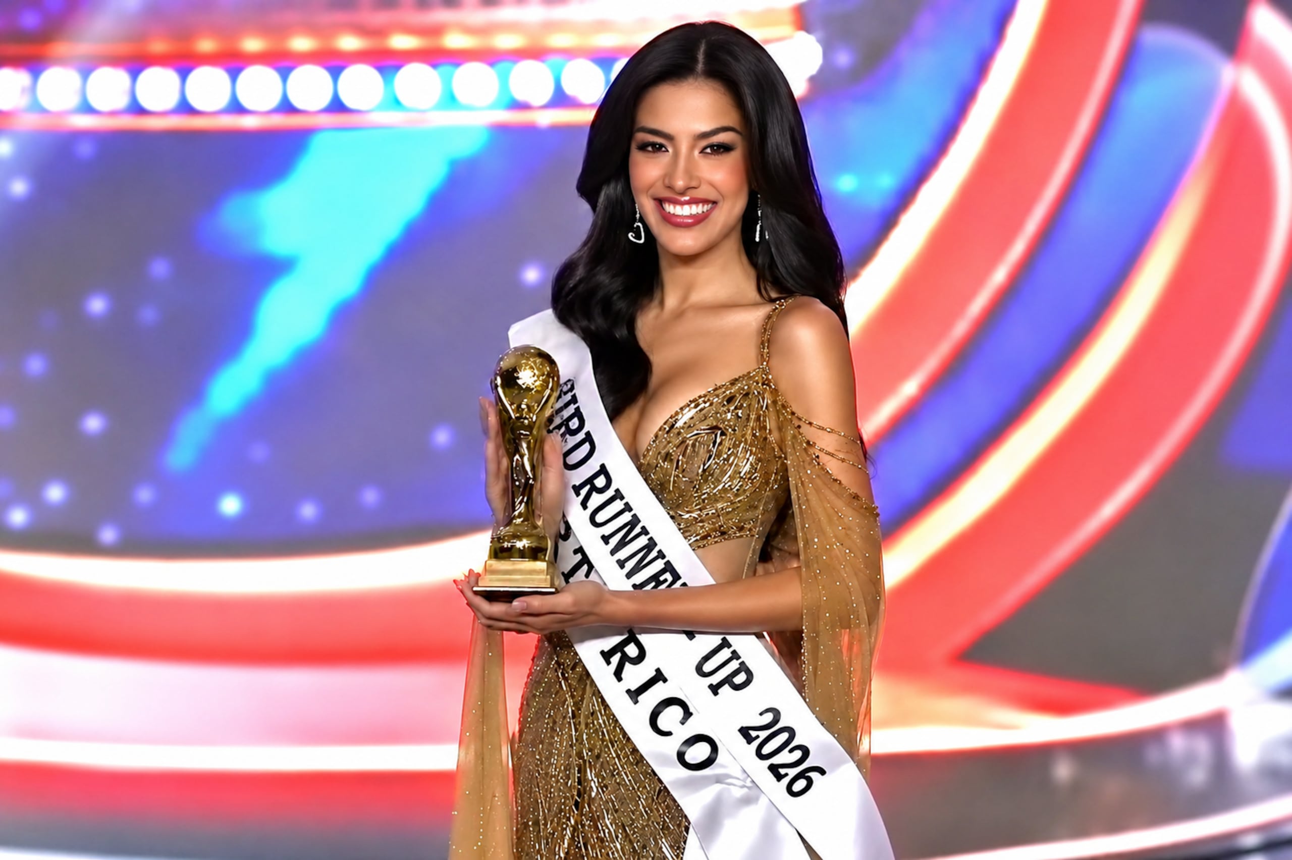 Paola Burgos, actual Miss Teen World Puerto Rico, logró la posición de tercera finalista en la edición internacional de este año.