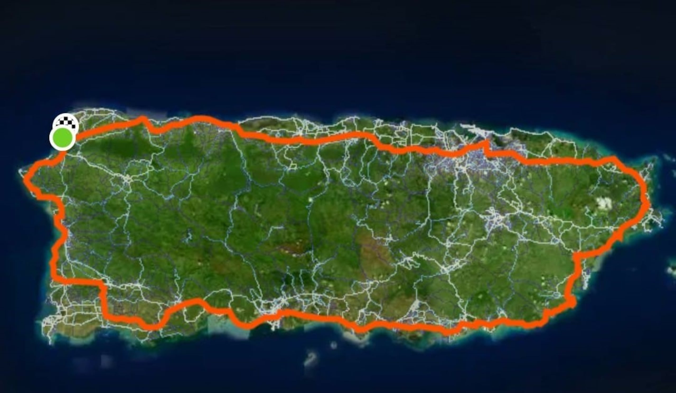 La ruta comenzó en Aguadilla, en dirección hacia el sur.
