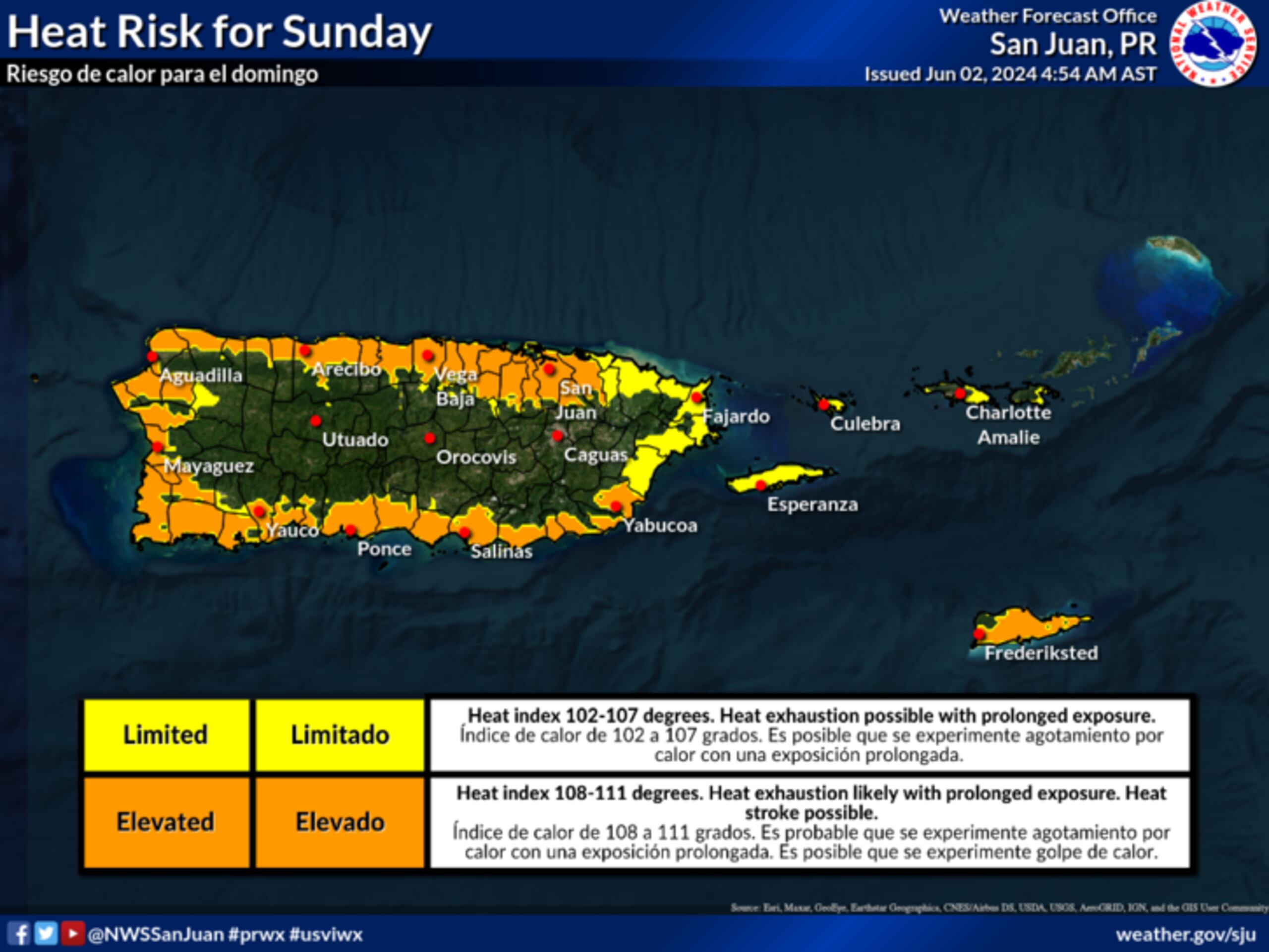 El Servicio Nacional de Meteorología emitió una advertencia de calor excesivo para los pueblos costeros el domingo 2 de junio.