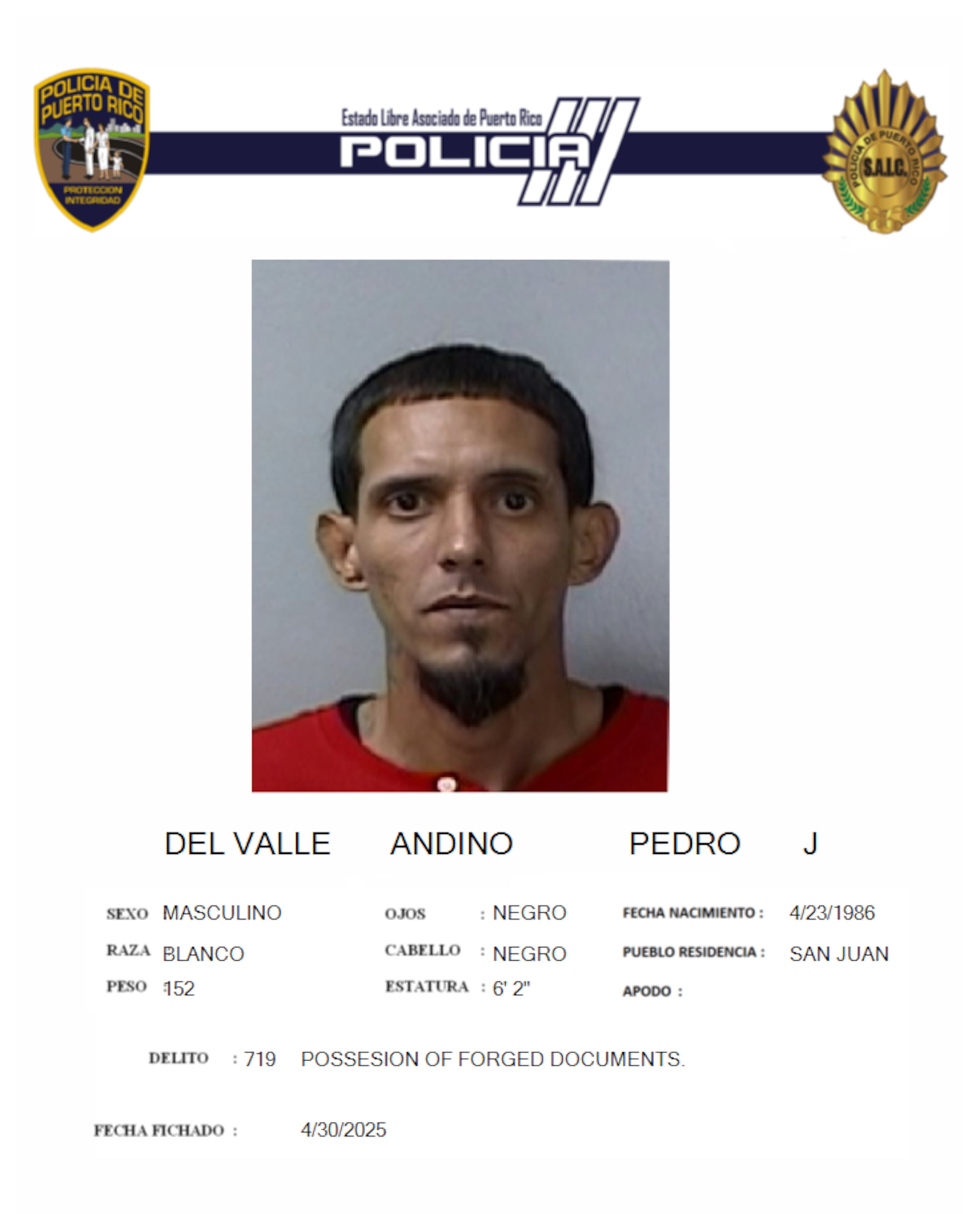 A Del Valle Andino se le impuso una fianza de $9 mil, la que prestó.