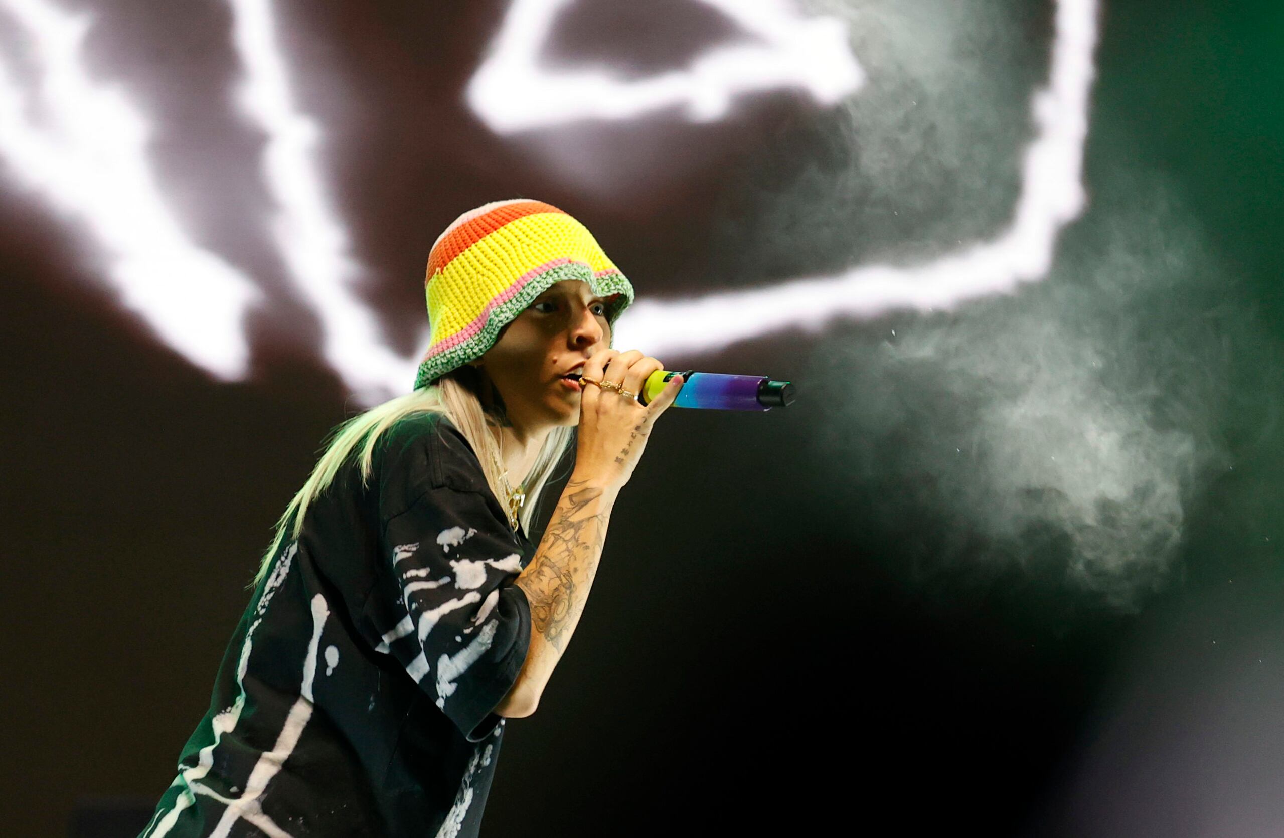 La artista hizo una pausa en la gira con Karol G para presentarse en las ciudades colombianas. (Colombia). EFE/ Mauricio Dueñas Castañeda