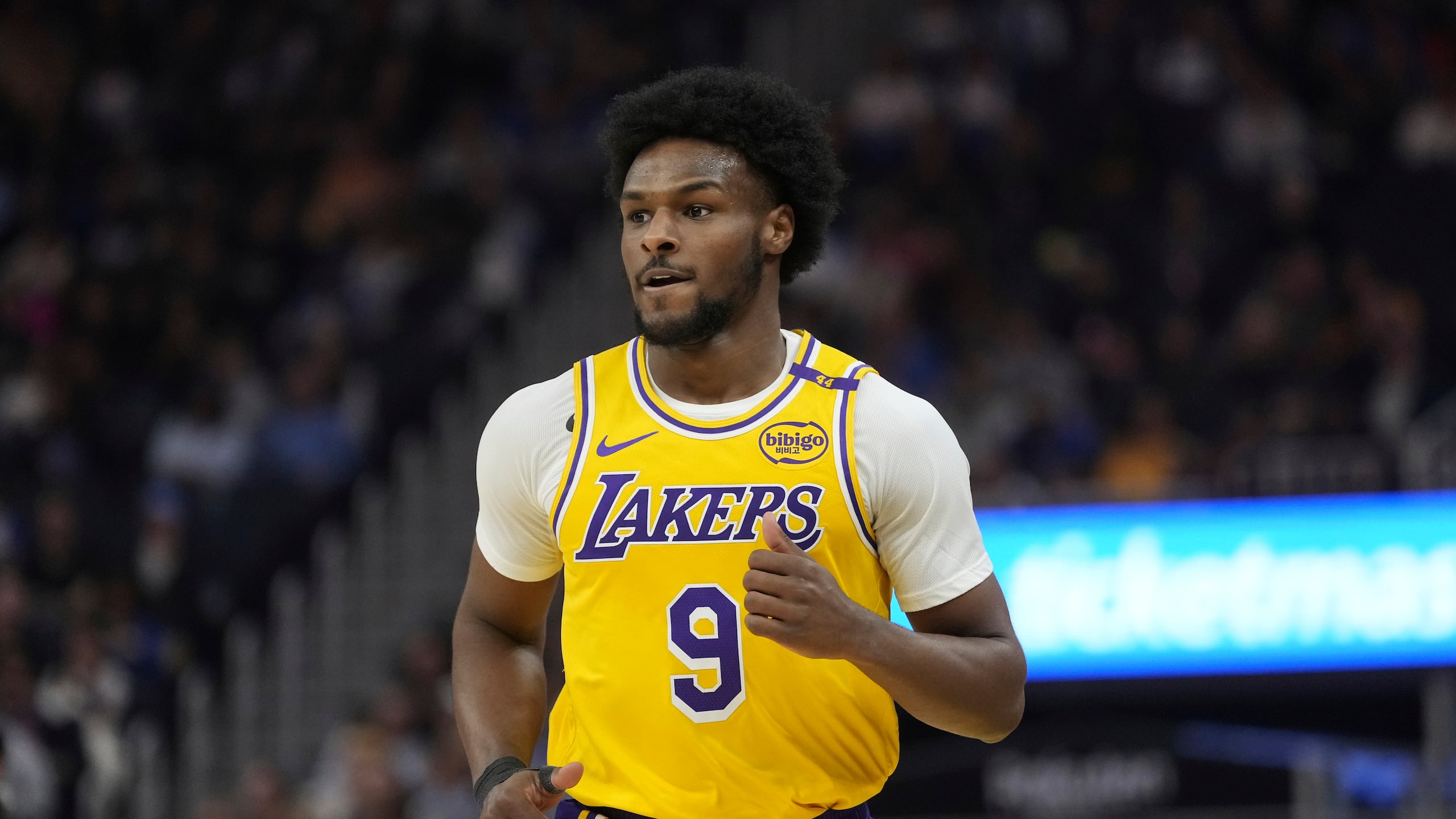 Bronny James, de los Lakers de Los Ángeles.