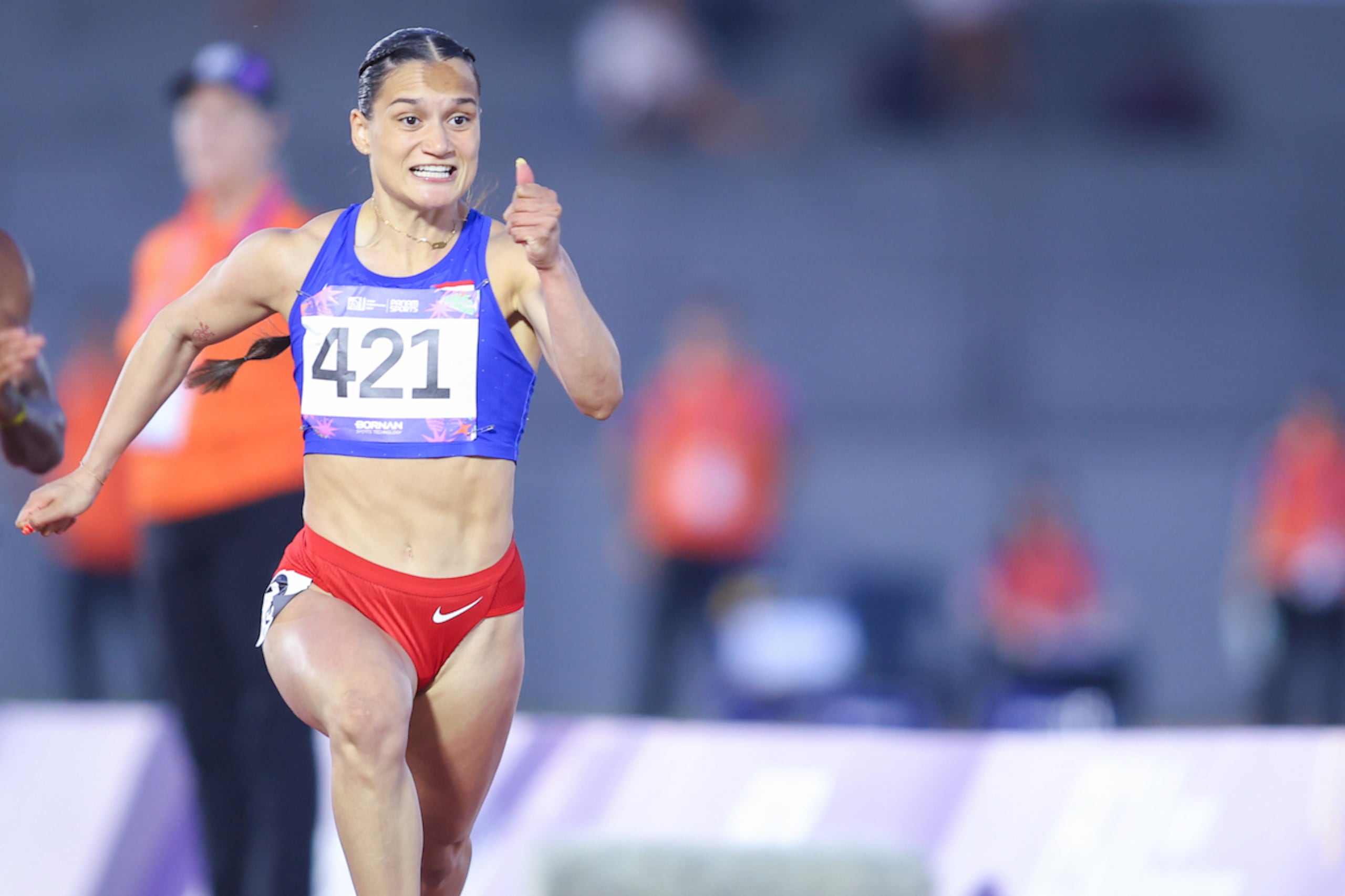 La otra finalista de los 100 metros de Puerto Rico lo es Gladymar Torres.