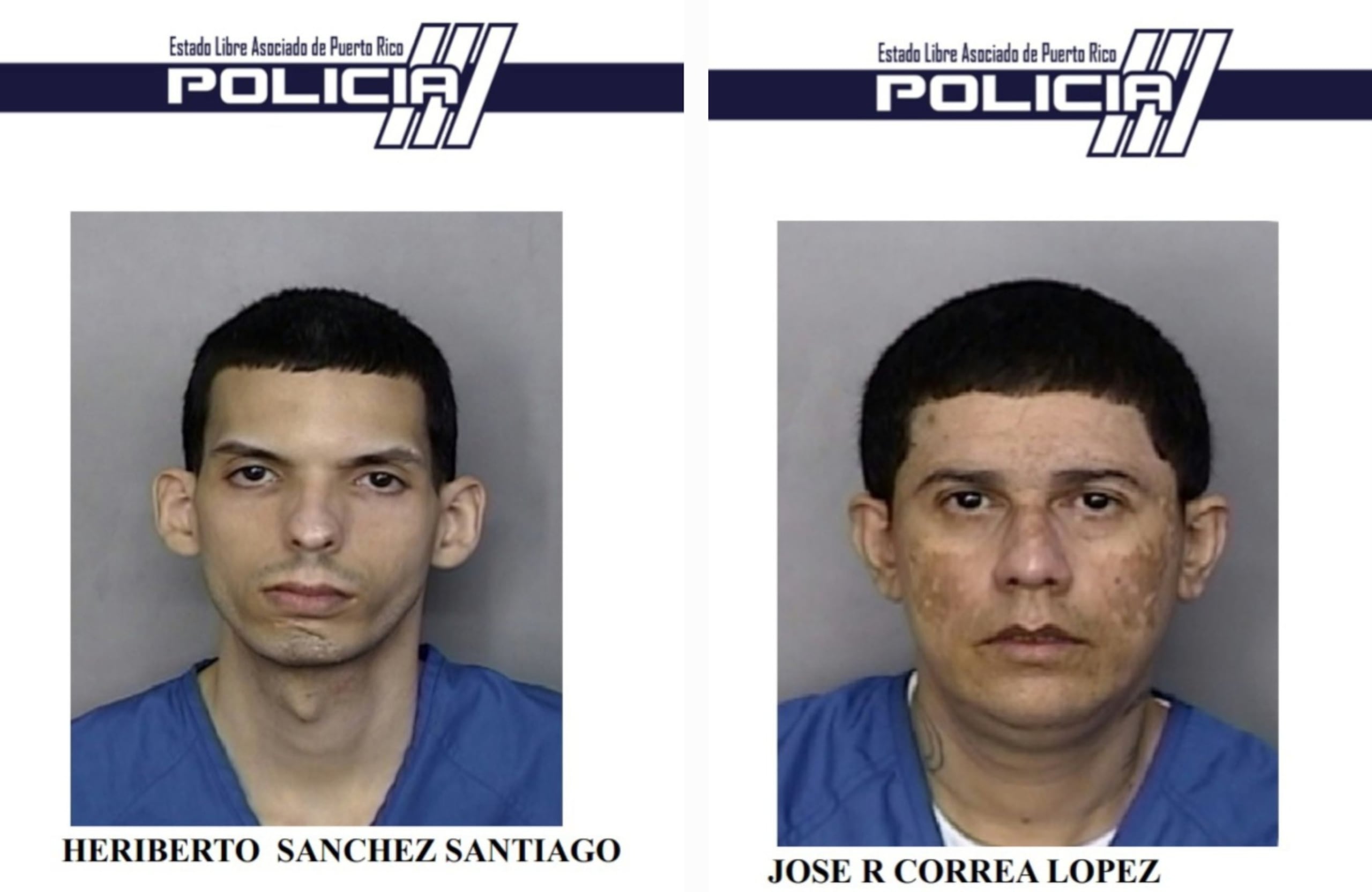 Los confinados Heriberto Sánchez Santiago y José R. Correa López, enfrentan cargos por violación a la Ley de Sustancias Controladas.