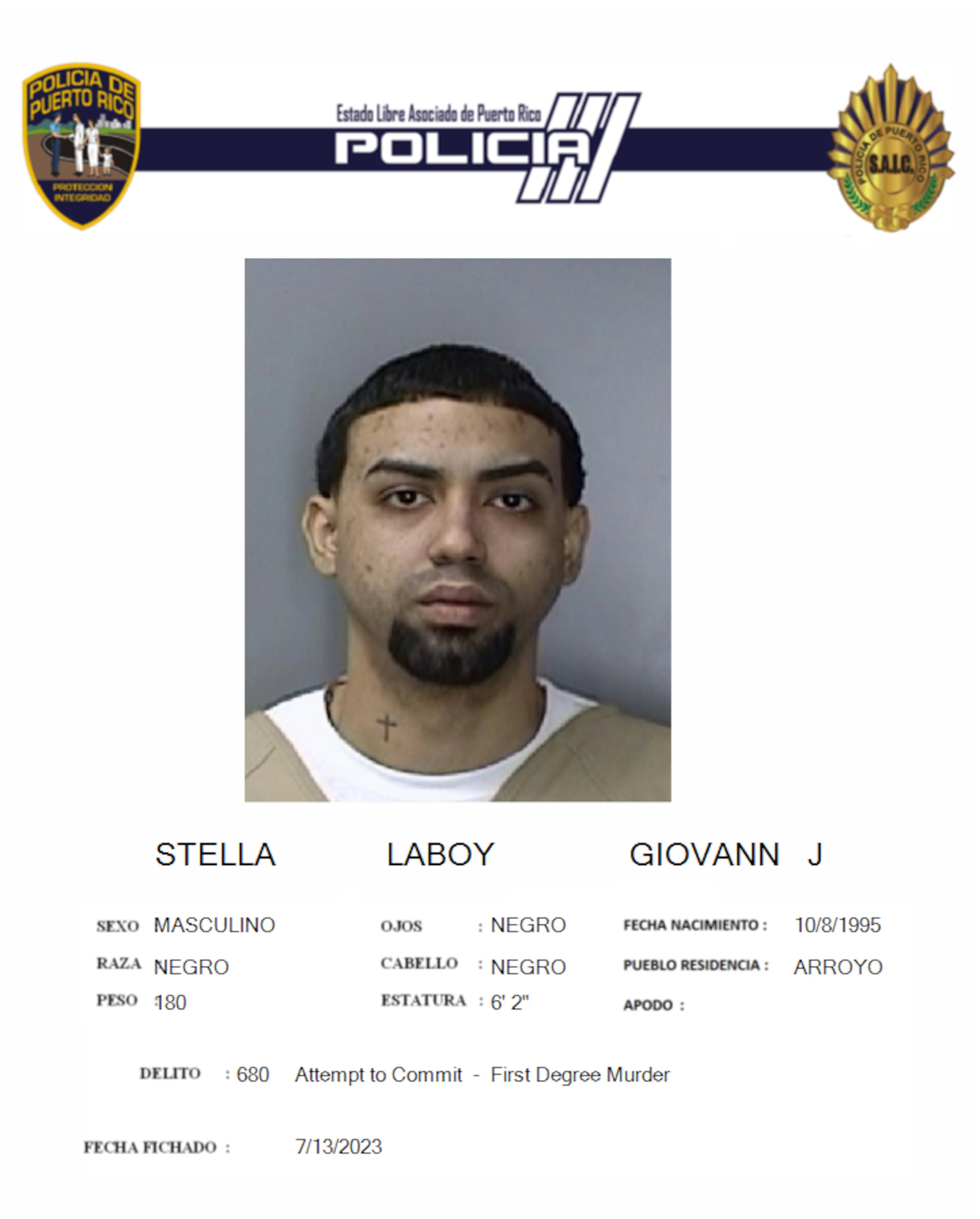 Giovann J. Stella Laboy, será sentenciado el 22 de noviembre, por cargos de asesinato, tentativa de asesinato y violación a la Ley de Armas.