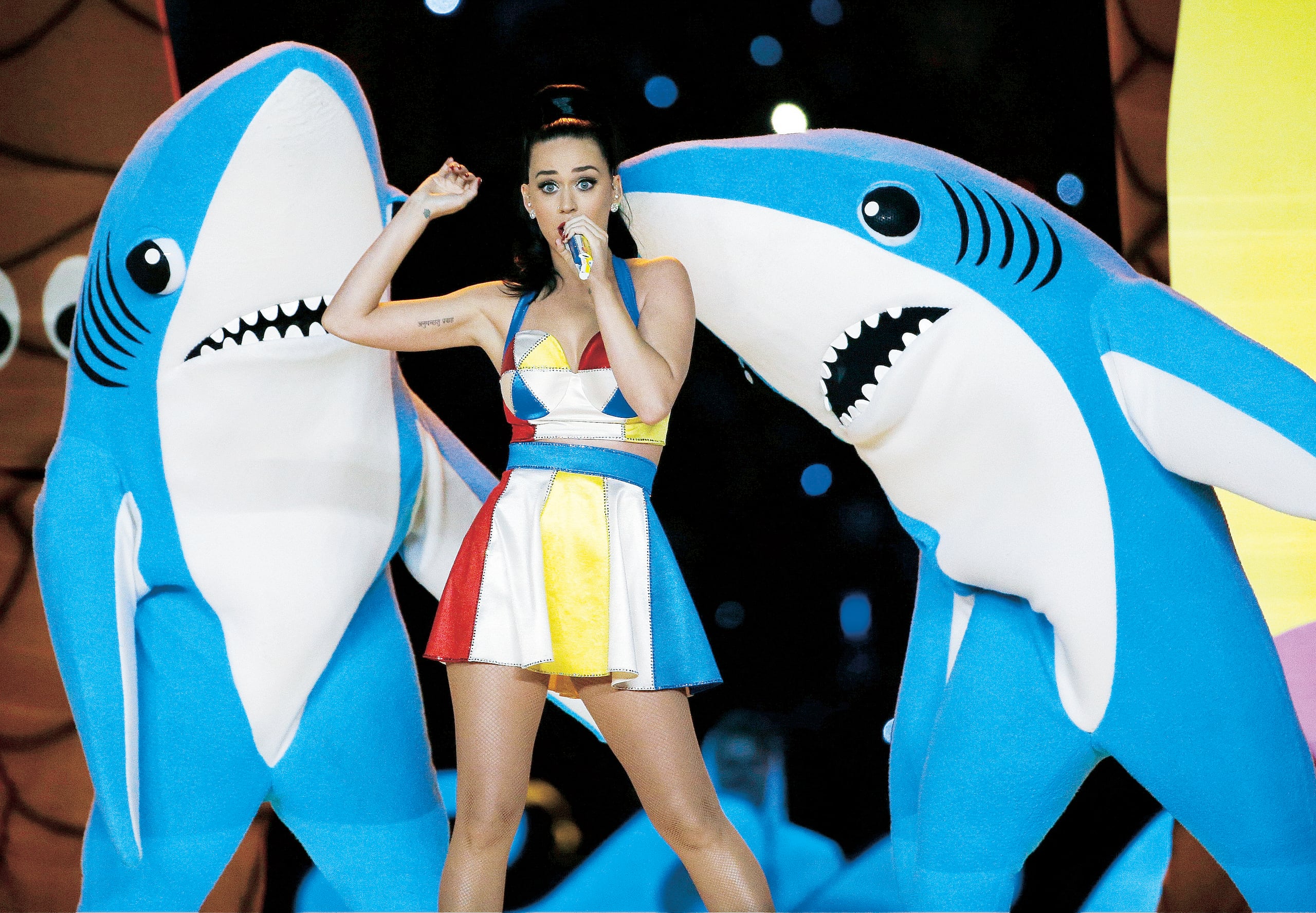 Katy Perry durante el "Halftime Show" del Super Bowl en 2015.
