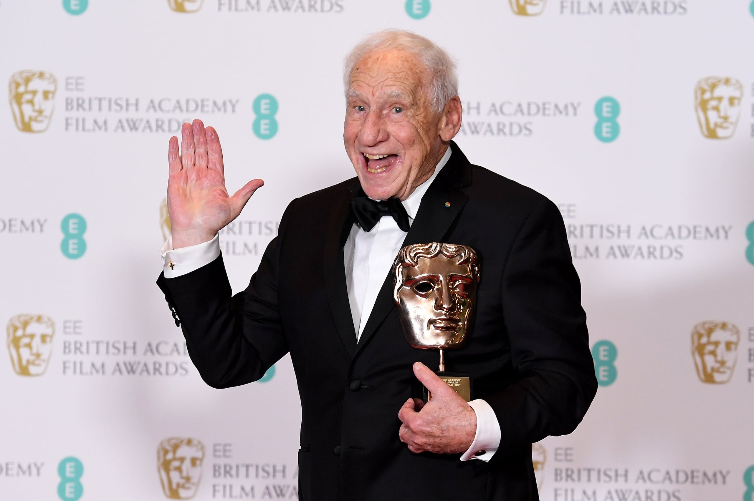Fotografía de archivo del 12 de febrero de 2017 del actor y comediante estadounidense Mel Brooks durante los premios EE British Academy Film Awards 2017 en el Royal Albert Hall de Londres (Gran Bretaña). EFE/EPA/ANDY RAIN/ARCHIVO