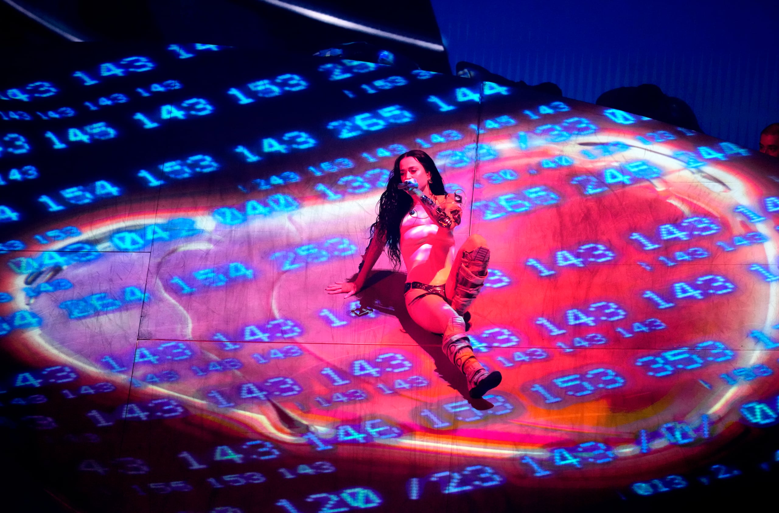Katy Perry performs during the MTV Video Music Awards on Wednesday, Sept. 11, 2024, at UBS Arena in Elmont, N.Y. (Photo by Charles Sykes/Invision/AP)