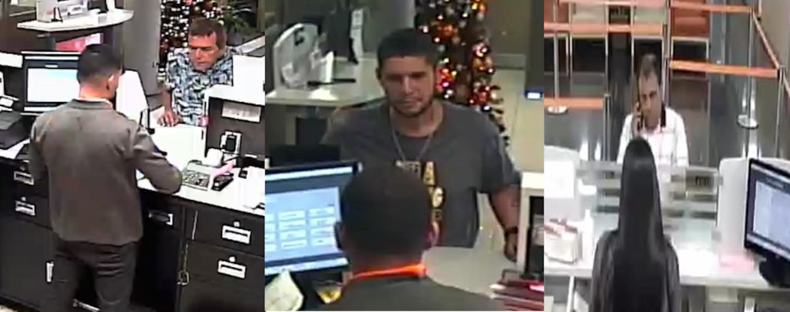 Hombres buscados por la Policía por presunto fraude con el cambio de cheques falsificados (Suministrada)