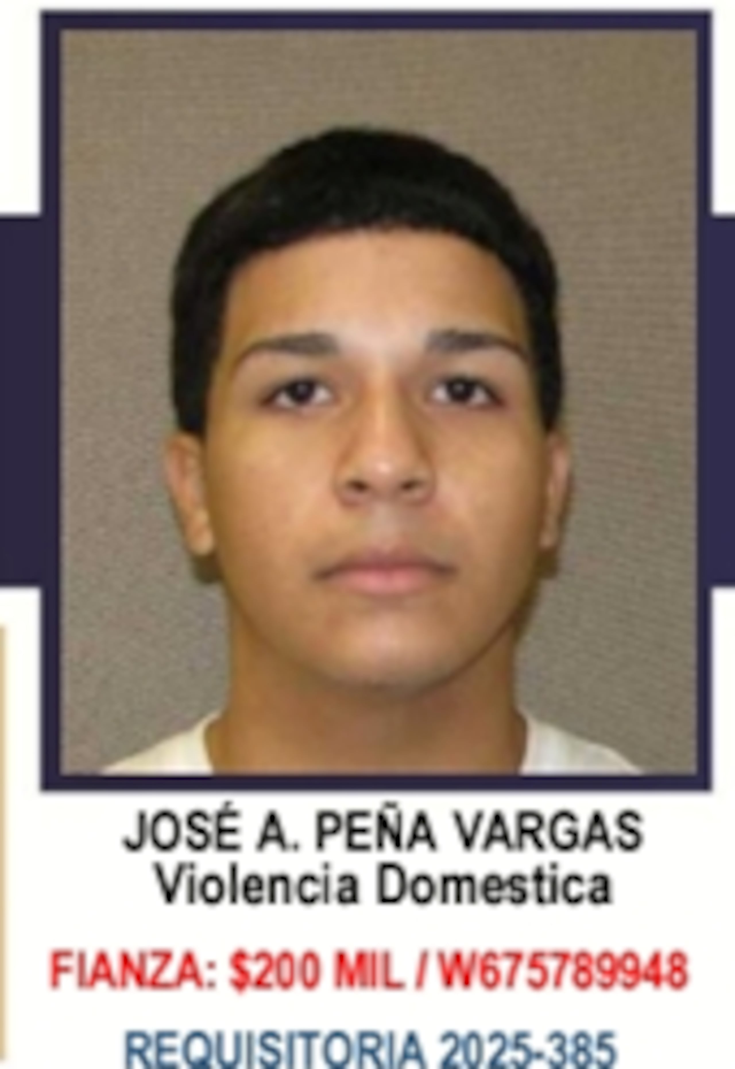 Contra José A. Peña Vargas, se habían radicado cargos en ausencia por violencia doméstica.