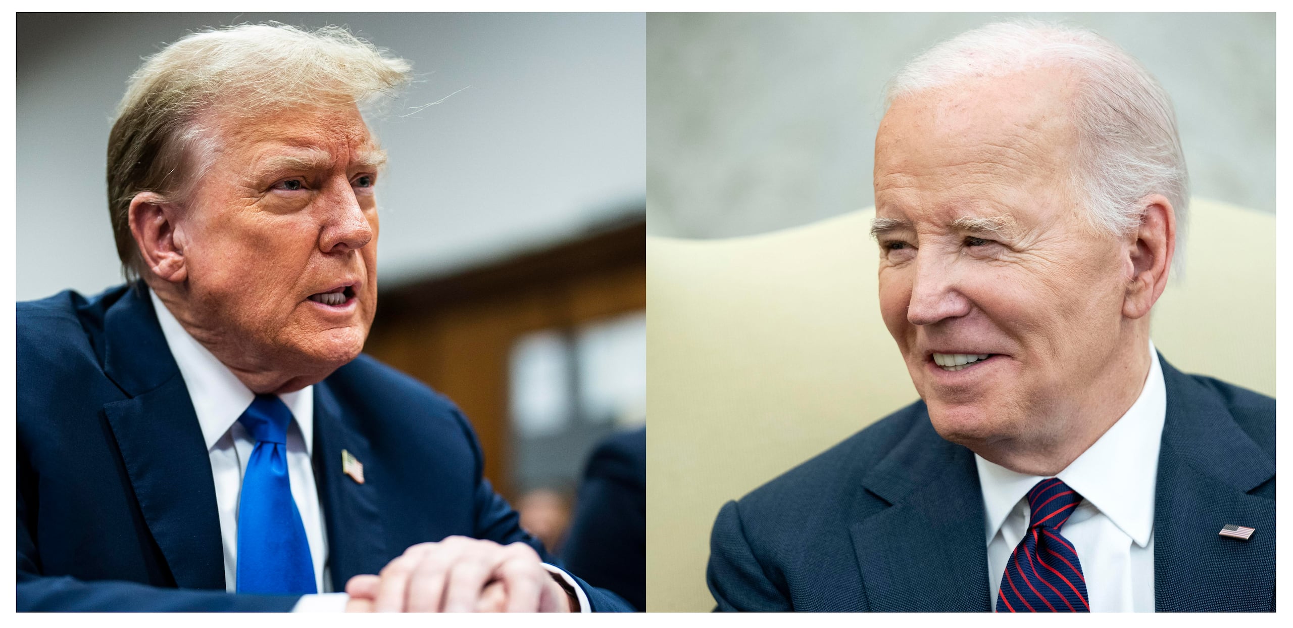 Donald Trump (i) y el presidente Joe Biden (d)  (EFE/ Jabin Botsford/Bonnie Cash)