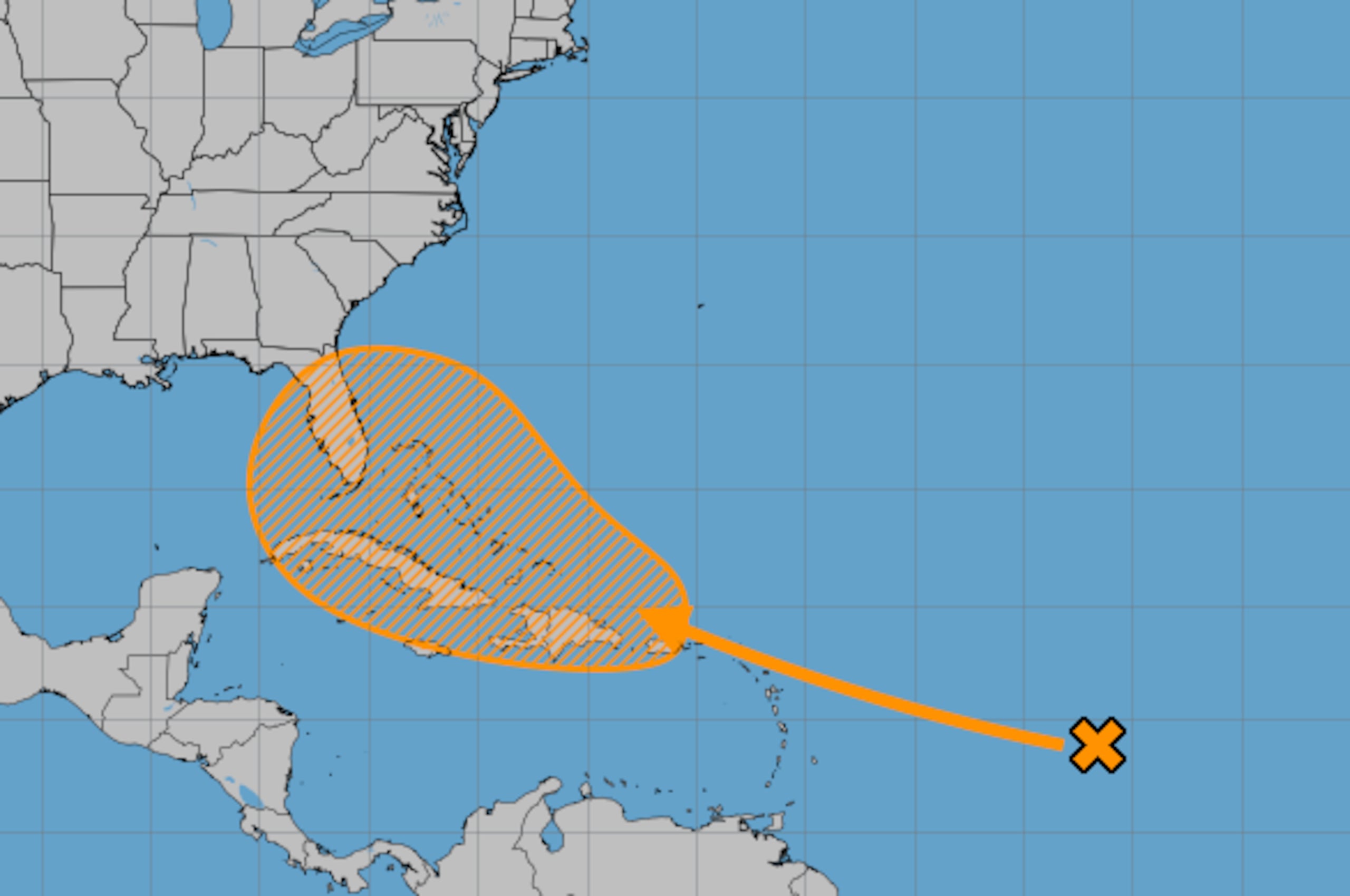 Este es el campo donde la onda tropical podría convertirse en una depresión tropical, según indicó el Centro Nacional de Huracanes a la 1:16 de la tarde de hoy.