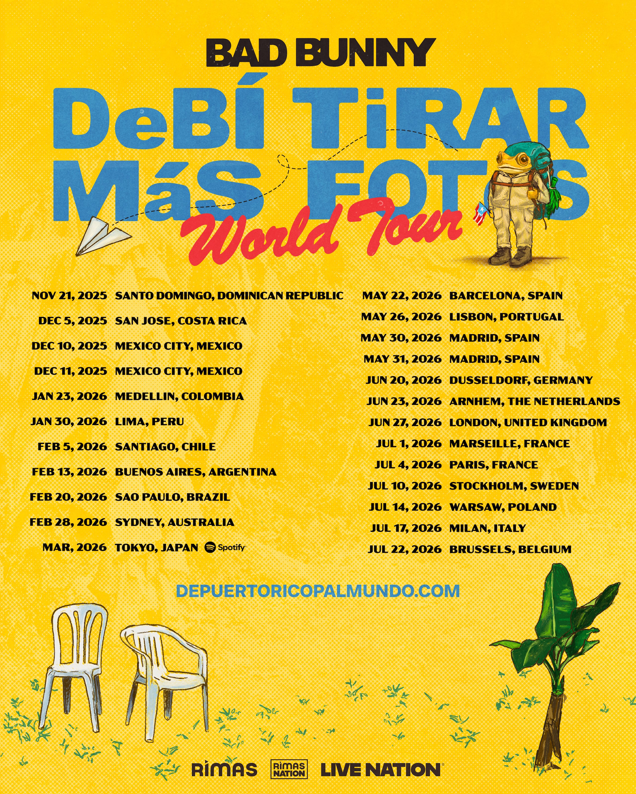 La gira comenzará en noviembre en Santo Domingo, República Dominicana.