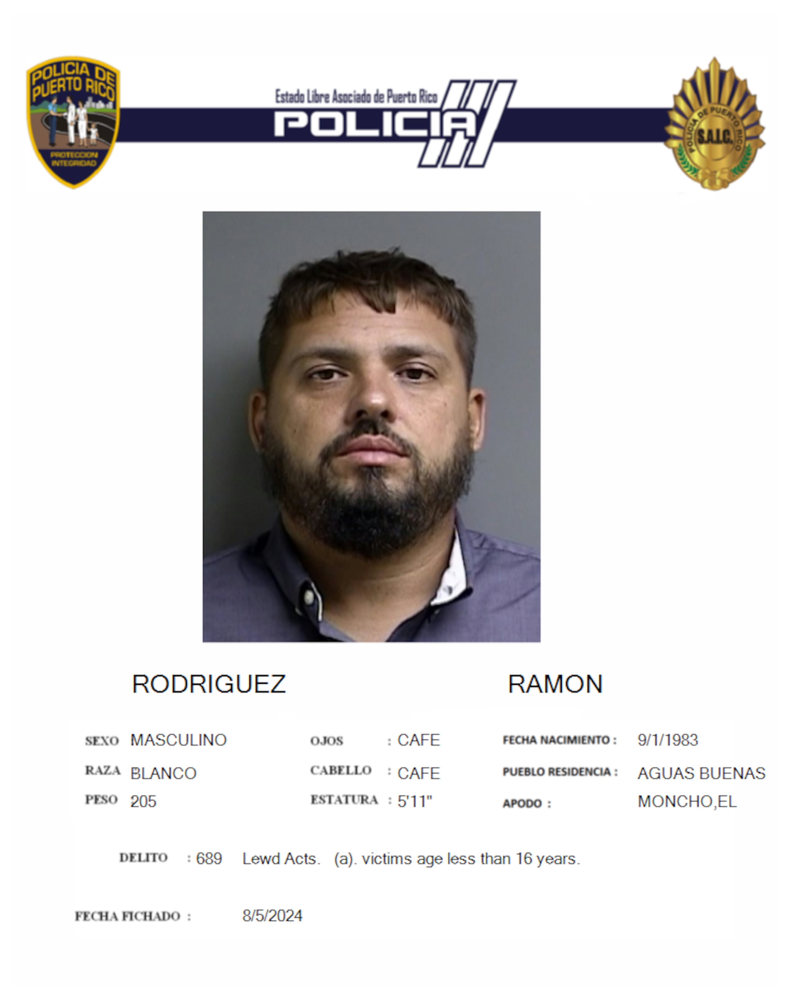 Ramón Rodríguez enfrenta cargos por actos lascivos y maltrato de menores.