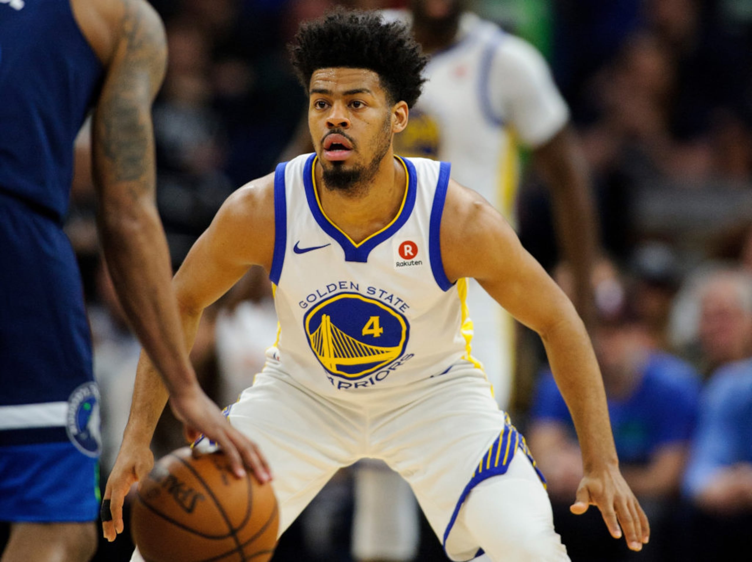 El armador Quinn Cook en uniforme de los Warriors de Golden State.