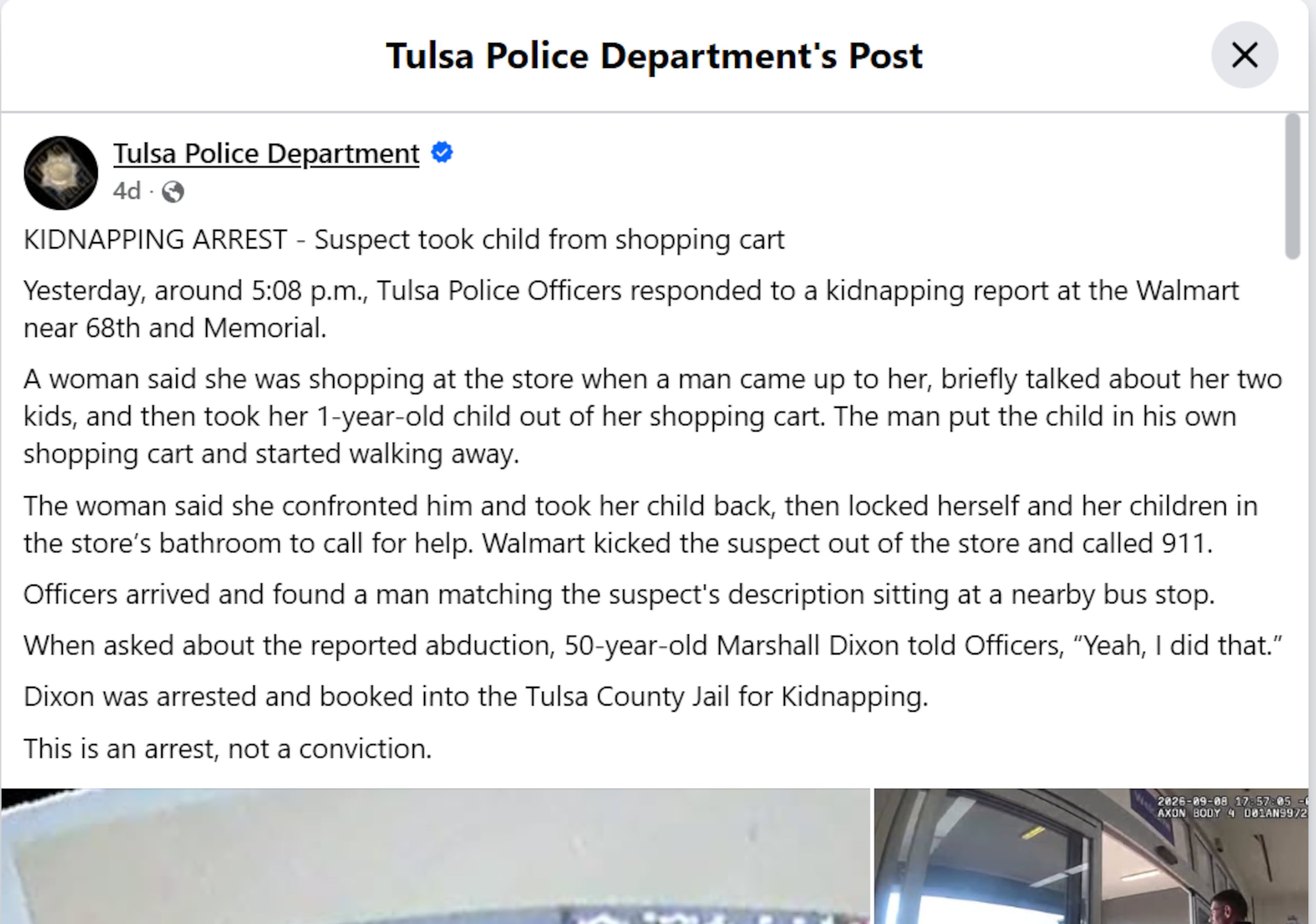 Intento de secuestro en Walmart de Oklahoma