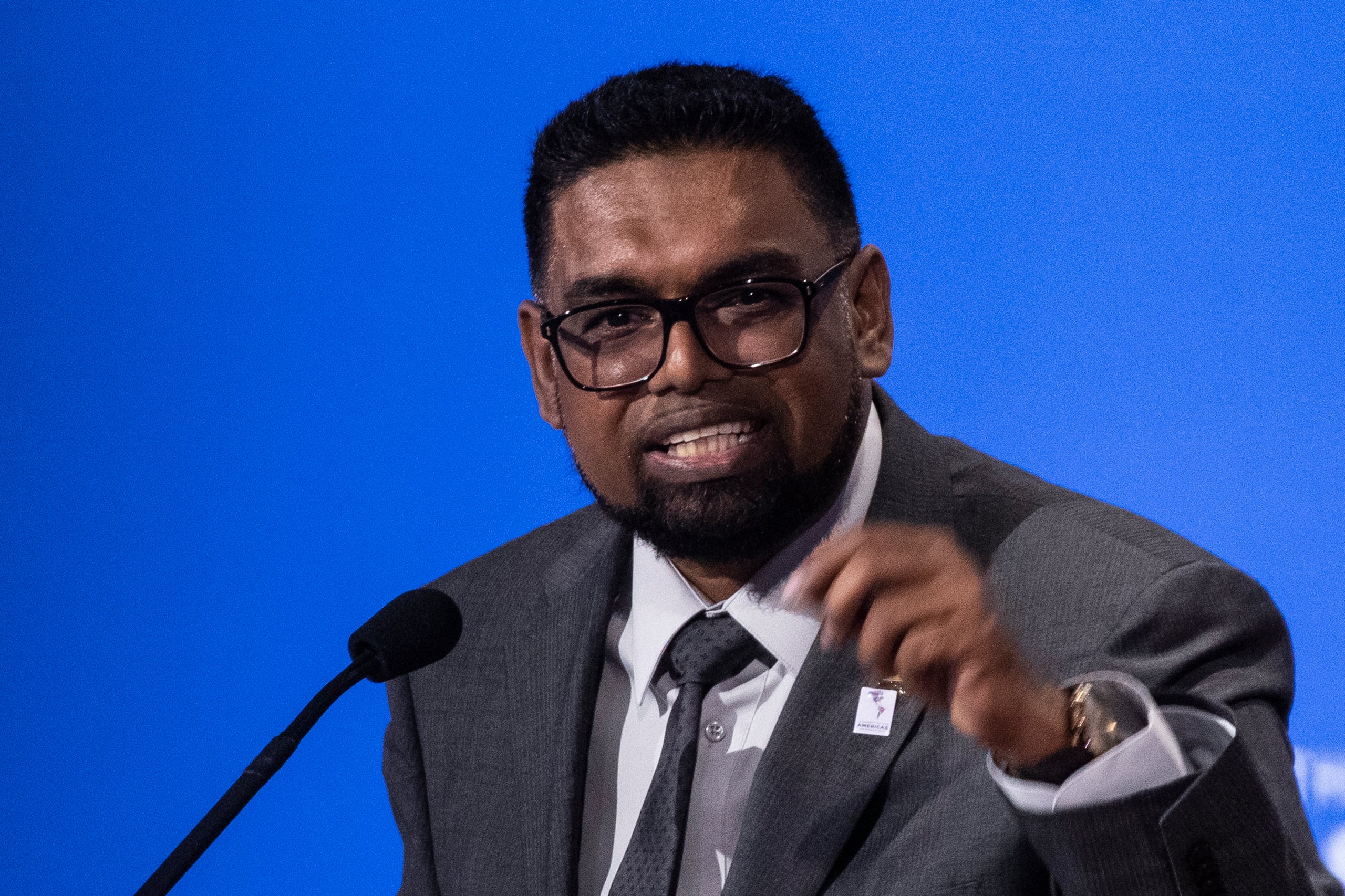 El presidente de Guyana, Irfaan Ali. (EFE/EPA/ETIENNE LAURENT)