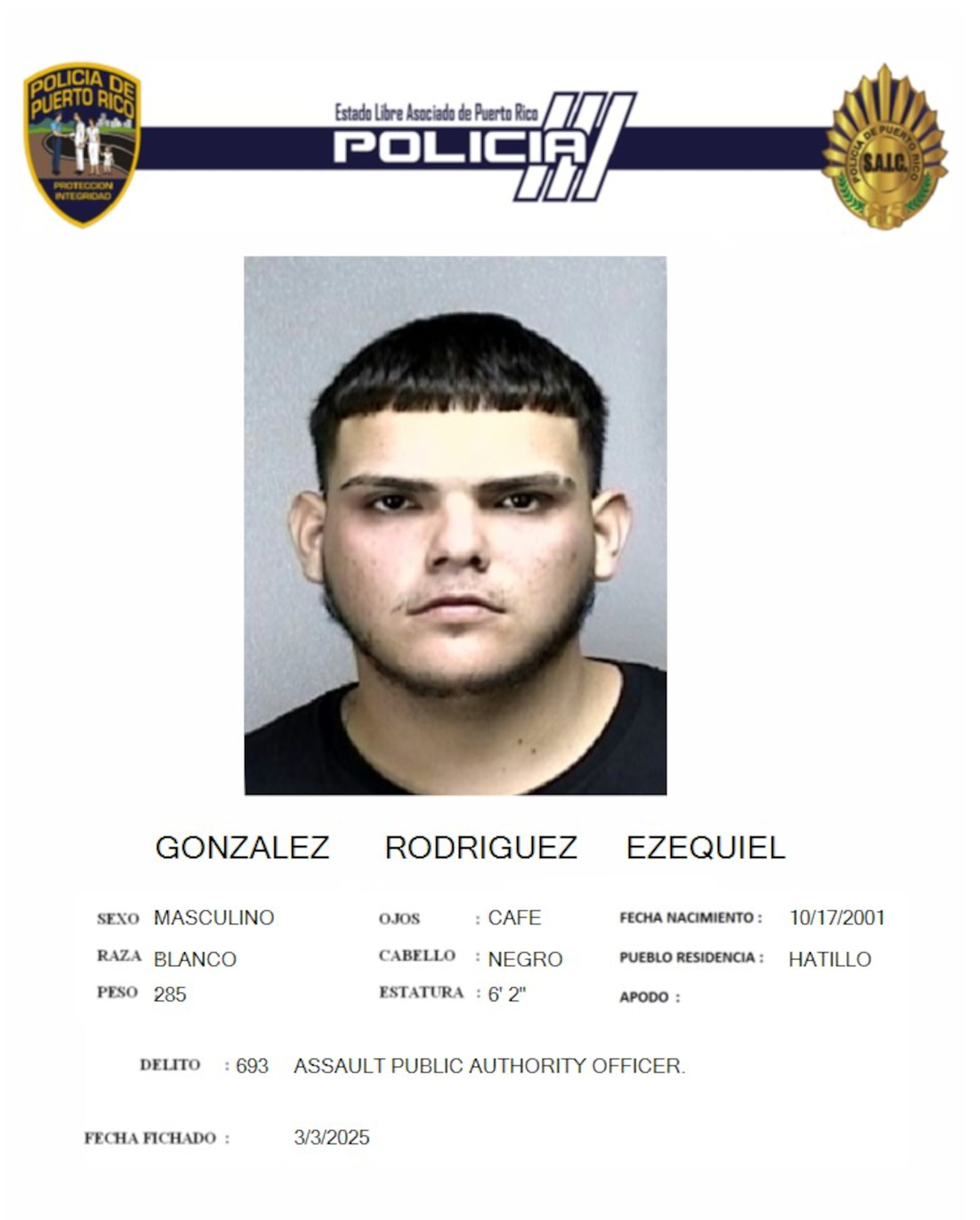 Ezequiel González Rodríguez, enfrenta cargos por varios delitos, entre ellos por tener en su motora una tablilla mutilada y parcialmente tapada.