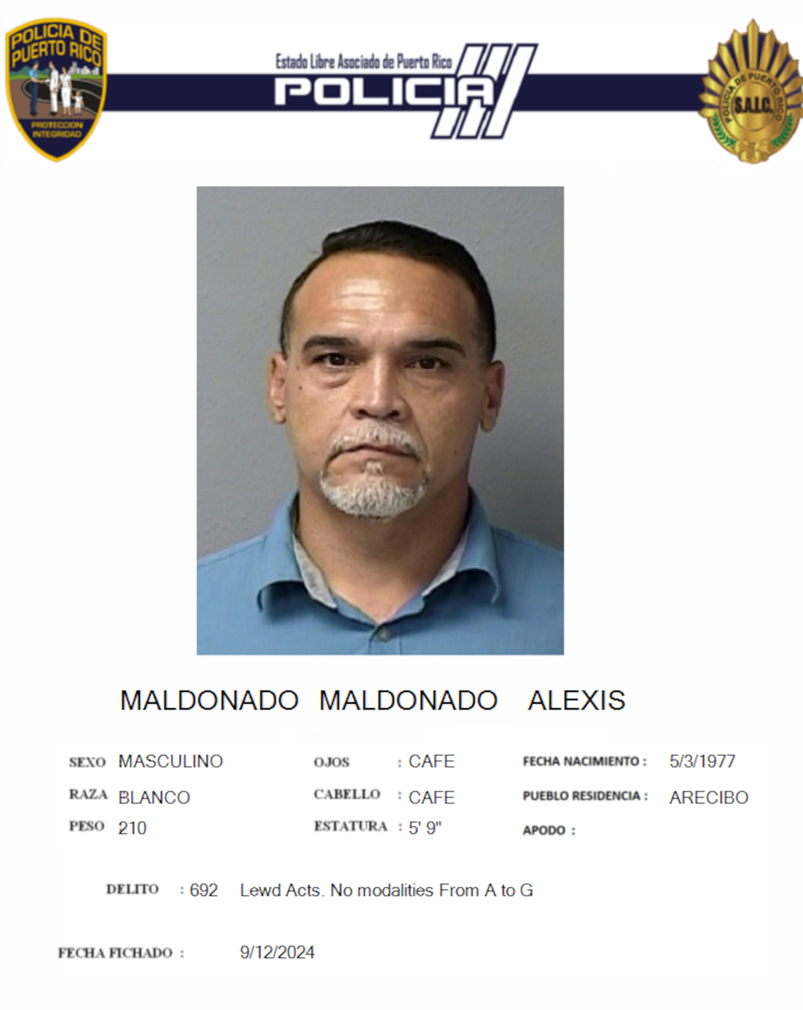 Imputado de actos lascivos contra una menor de 10 años.