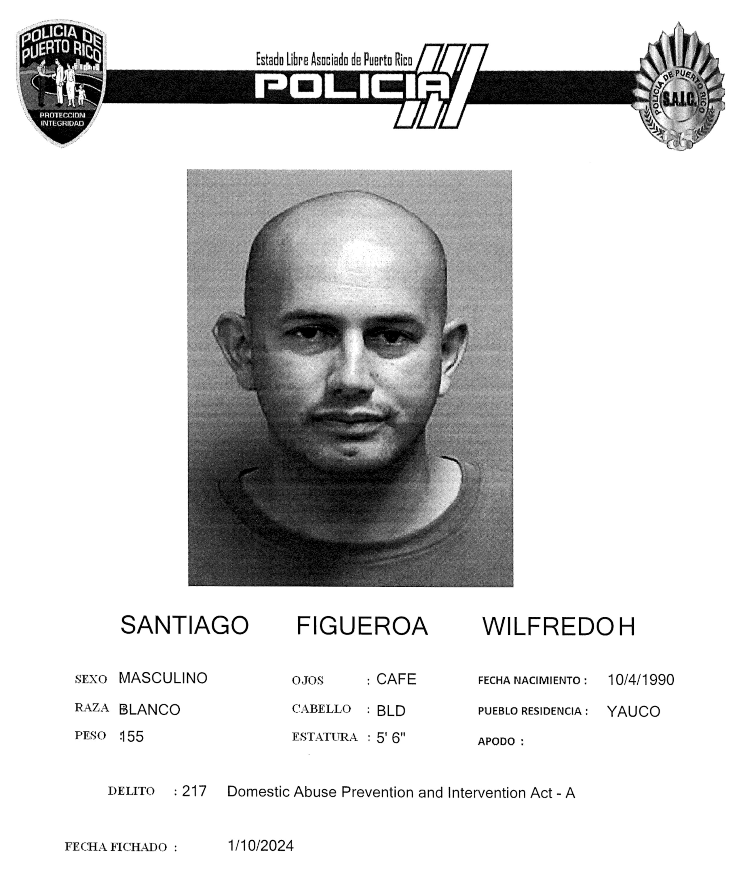 Wilfredo Hiram Santiago Figueroa, de 33 años, fue identificado como el autor de la segunda masacre del 2024 en Yauco. El sujeto se suicidó luego de asesinar a su expareja, a su exsuegra y a su excuñado el 24 de enero de 2024.
