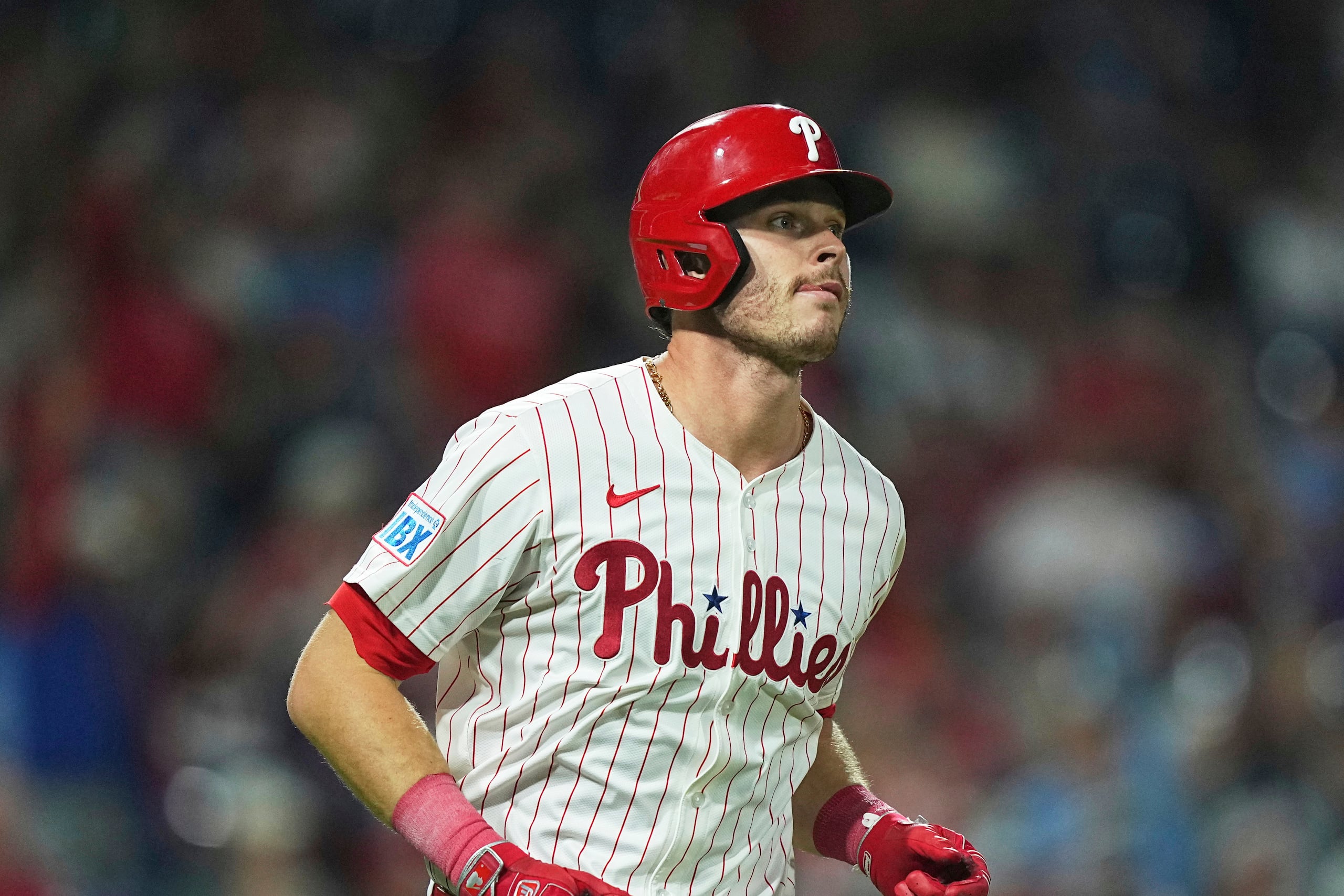 Max Kepler en uniforme de los Phillies de Filadelfia durtante la temporada 2025 de MLB.