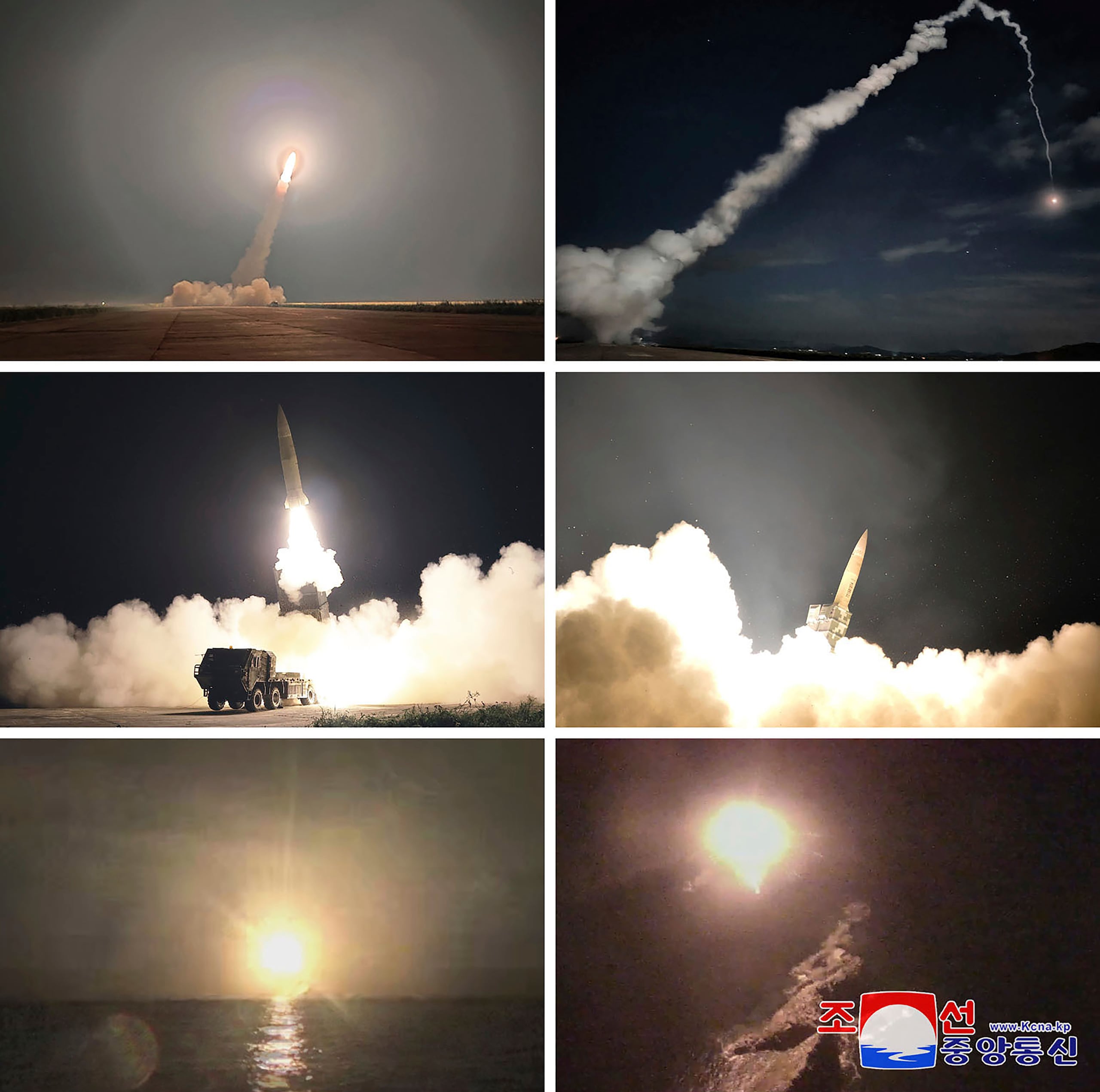 El ejército norcoreano explicó que los misiles llevaron a cabo ataques simulados a través de ráfagas de aire, lo que sugiere que confirmó las explosiones de ojivas ficticias a una altitud determinada.