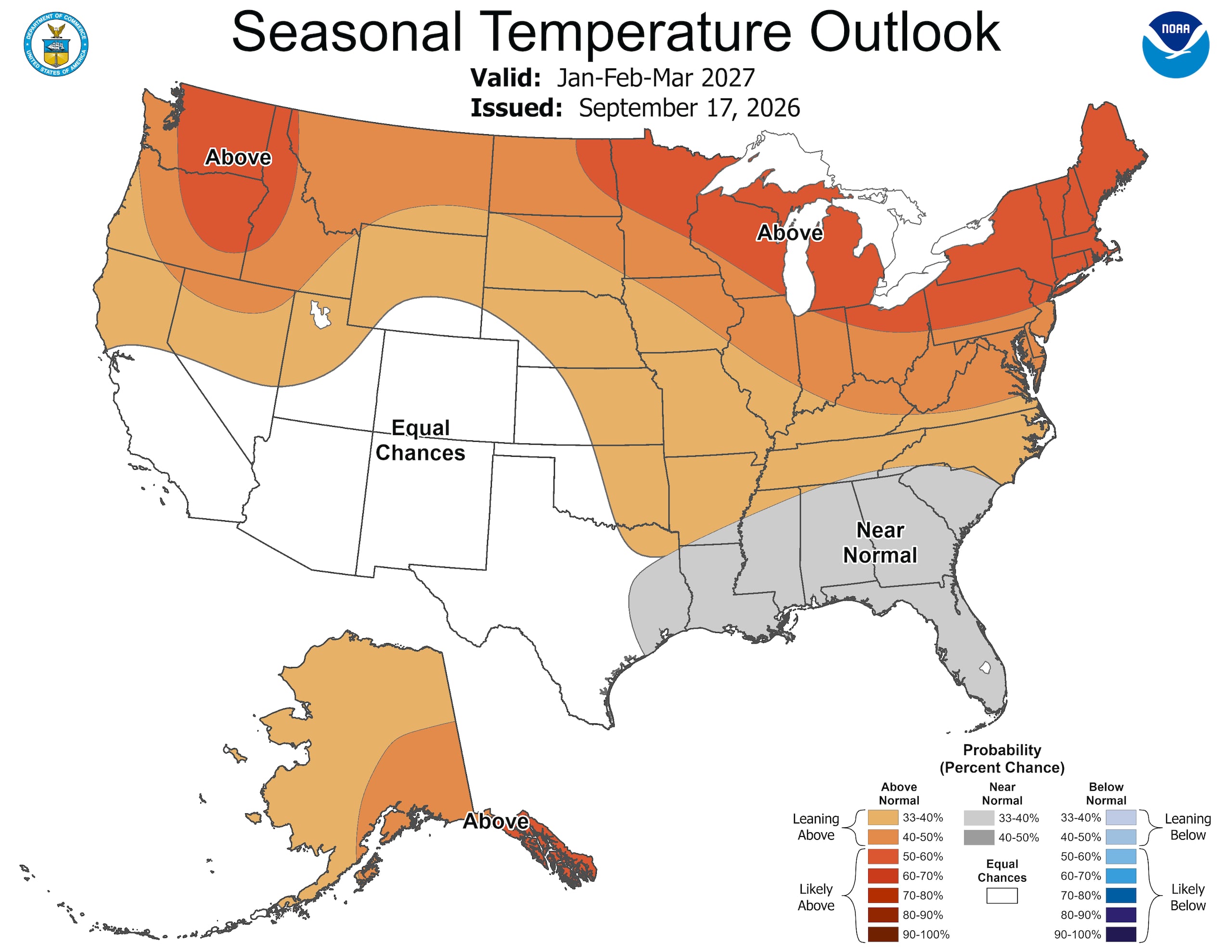 Pronóstico para los meses de invierno (NOAA)