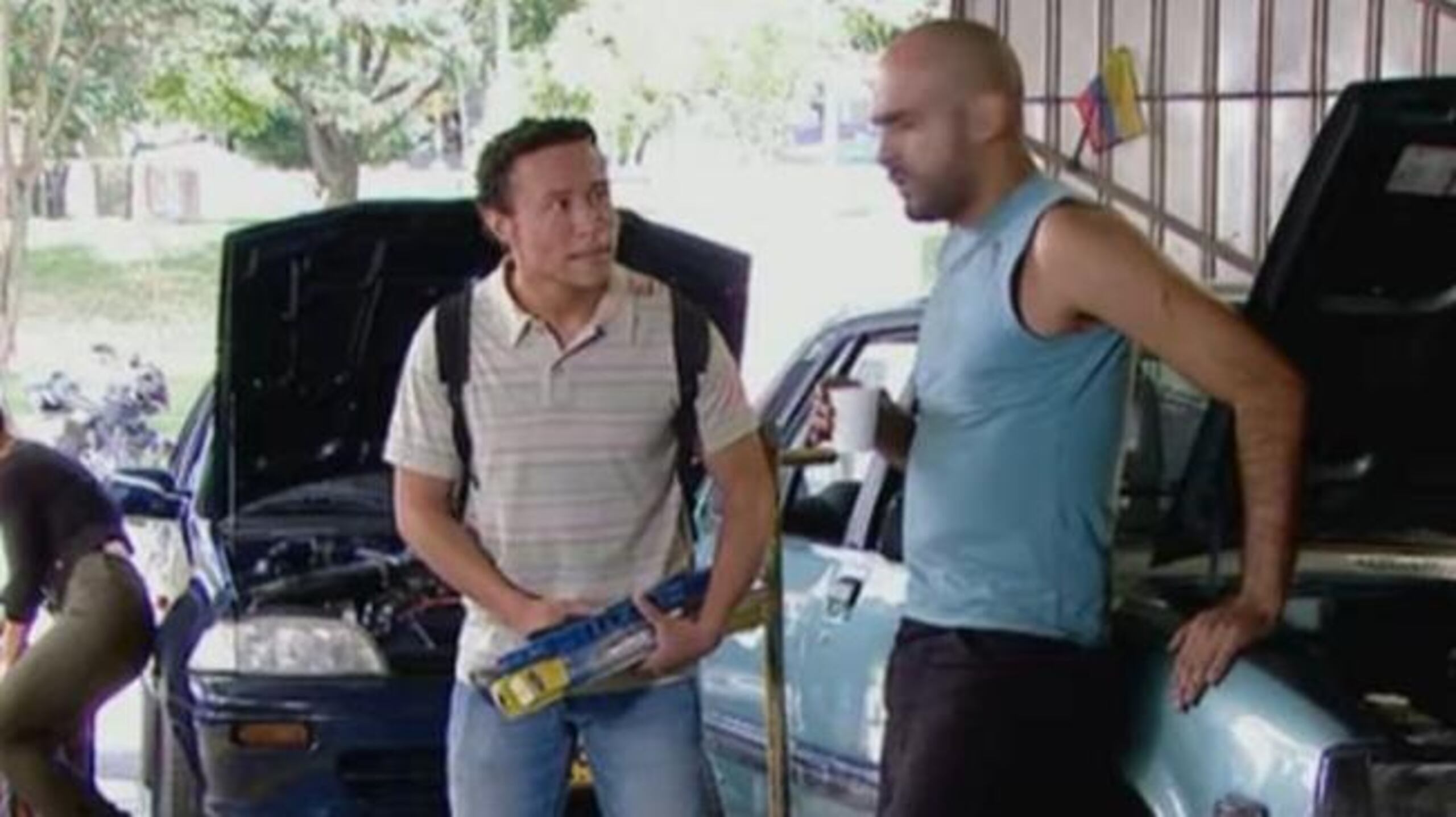 Soler, a la izquierda, durante una de sus participaciones en una telenovela.