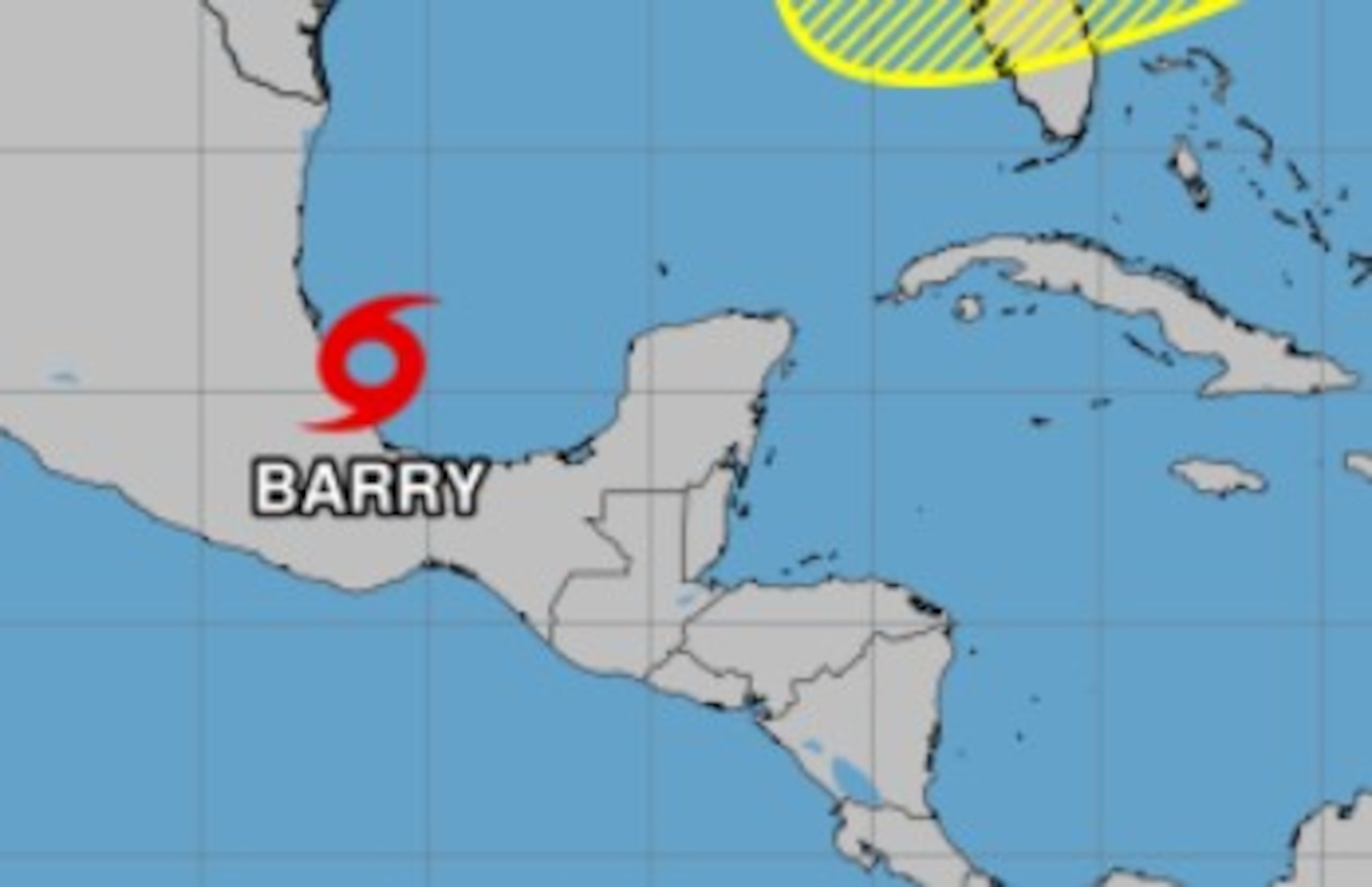 La tormenta tropical Barry tiene vientos de 40 mph. (NOAA)