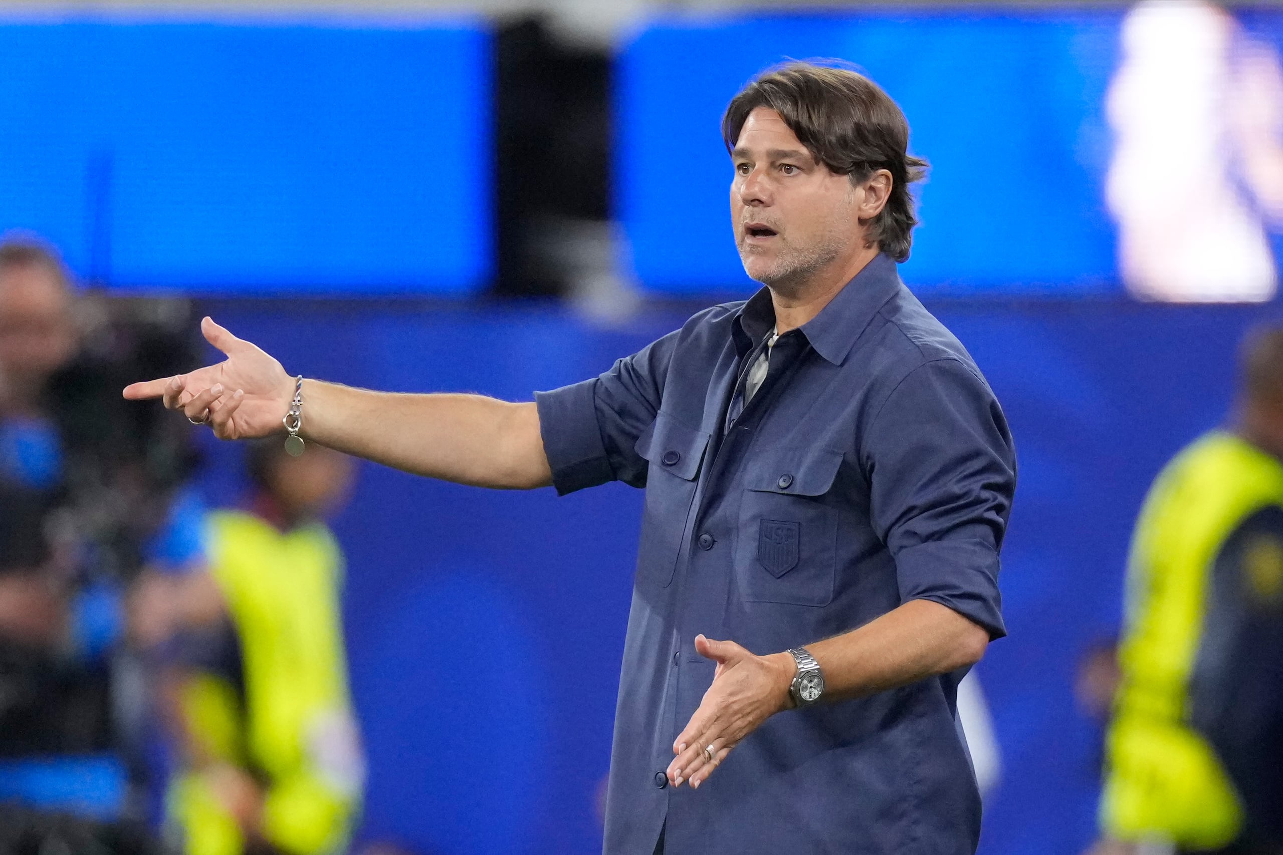 Mauricio Pochettino, técnico de Estados Unidos, durante el juego contra Turquía.