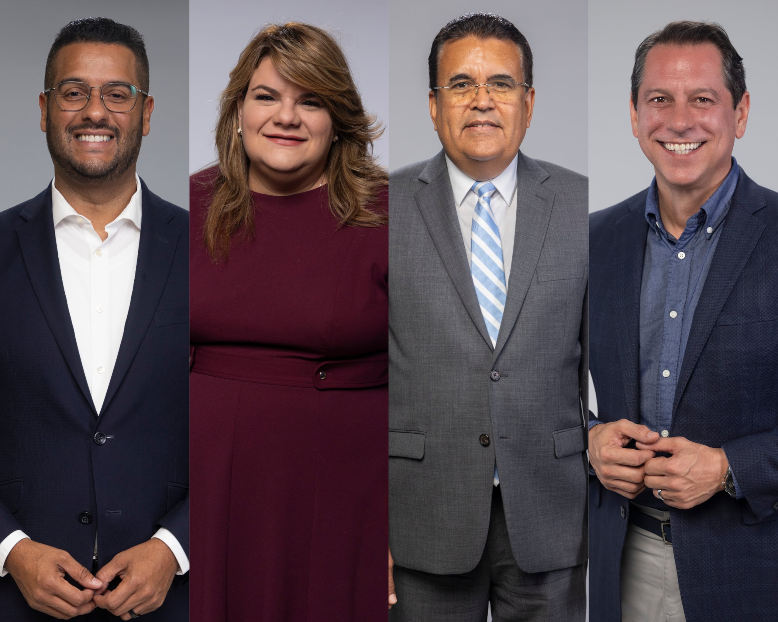 Los candidatos a la gobernación son: Jesús Manuel Ortiz, Jenniffer González Colón, Javier Jiménez Pérez y Juan Dalmau Ramírez.