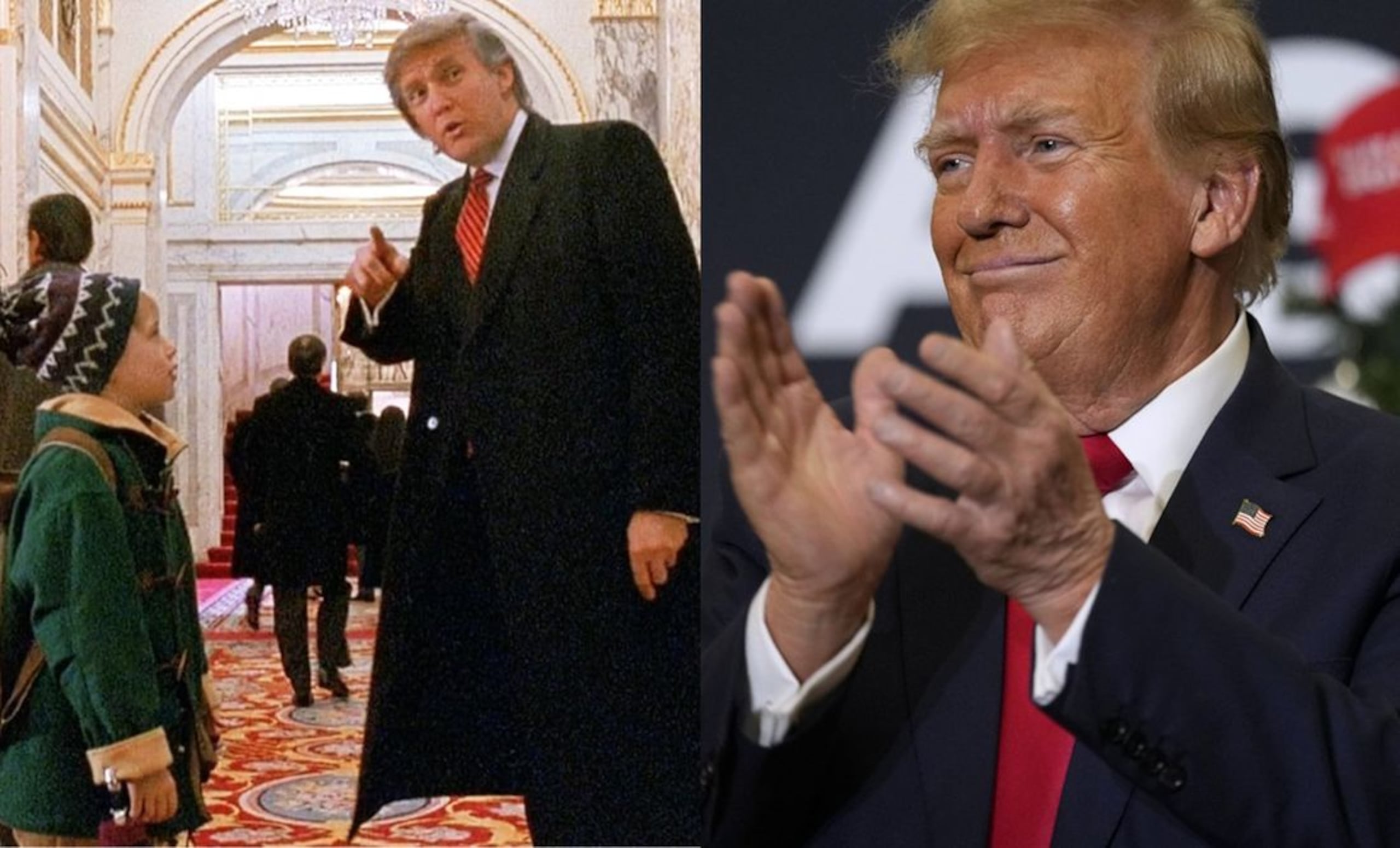 Parte de la escena de "Home Alone" con el presidente de Estados Unidos, Donald Trump.