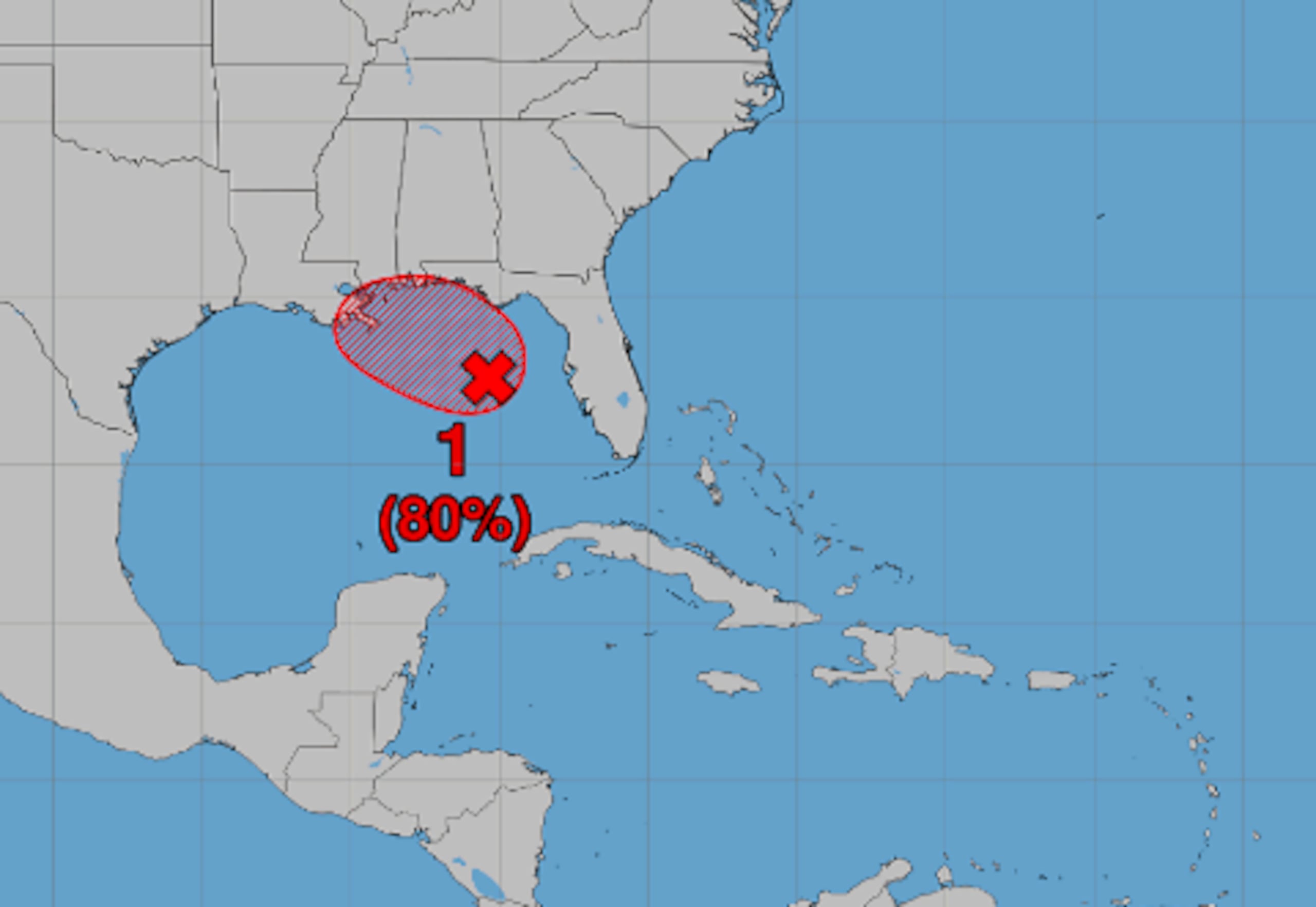 Una zona de baja presión catalogada como el Invest 91L muestra señales de desarrollo en el Golfo de México.