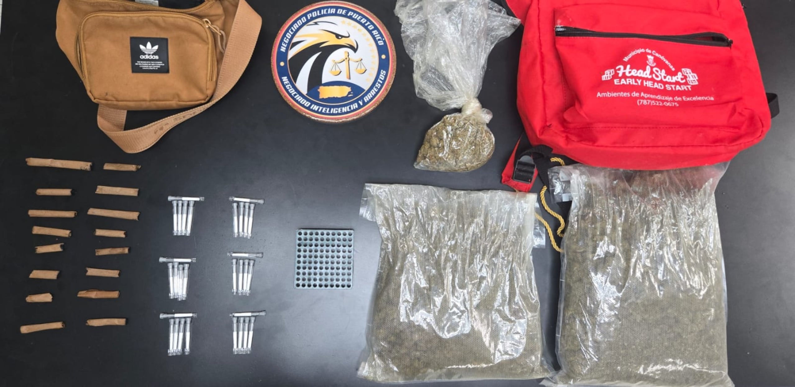 Marihuana y crack ocupada durante un allanamiento en el barrio San Isidro, en Canóvanas.