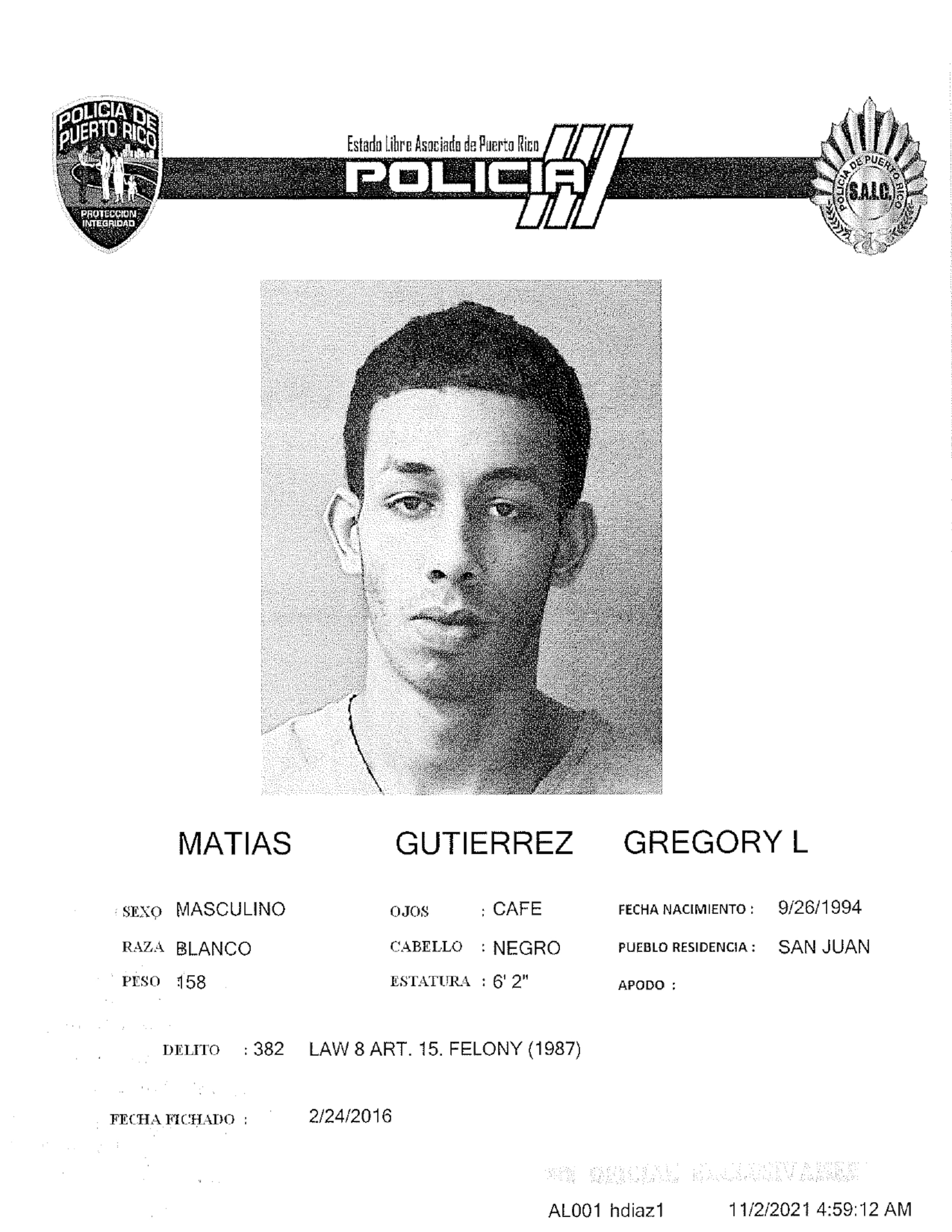 Fichaje de Gregory Matías Gutiérrez.