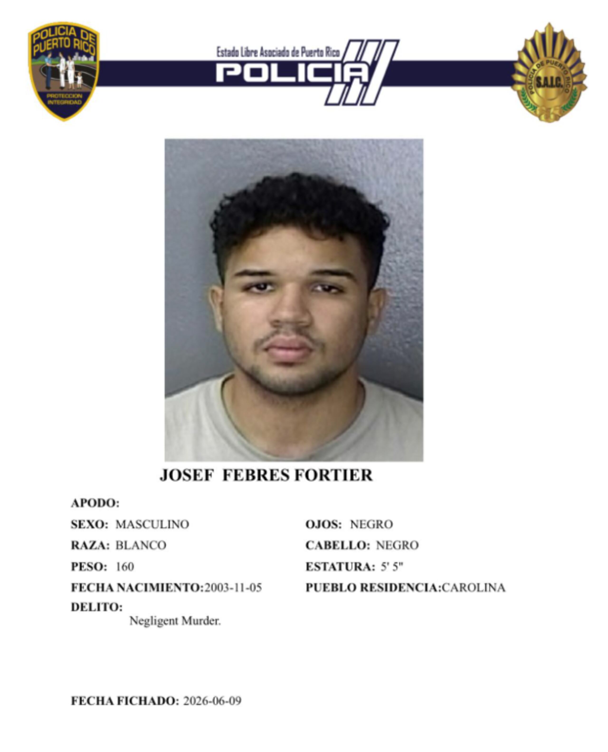 Josef Febres Frontier enfrenta cargos por homicidio negligente tras la muerte de su bebé de dos meses, tras dejarlo desatendido durante 14 horas, mientras compartía con su esposa.