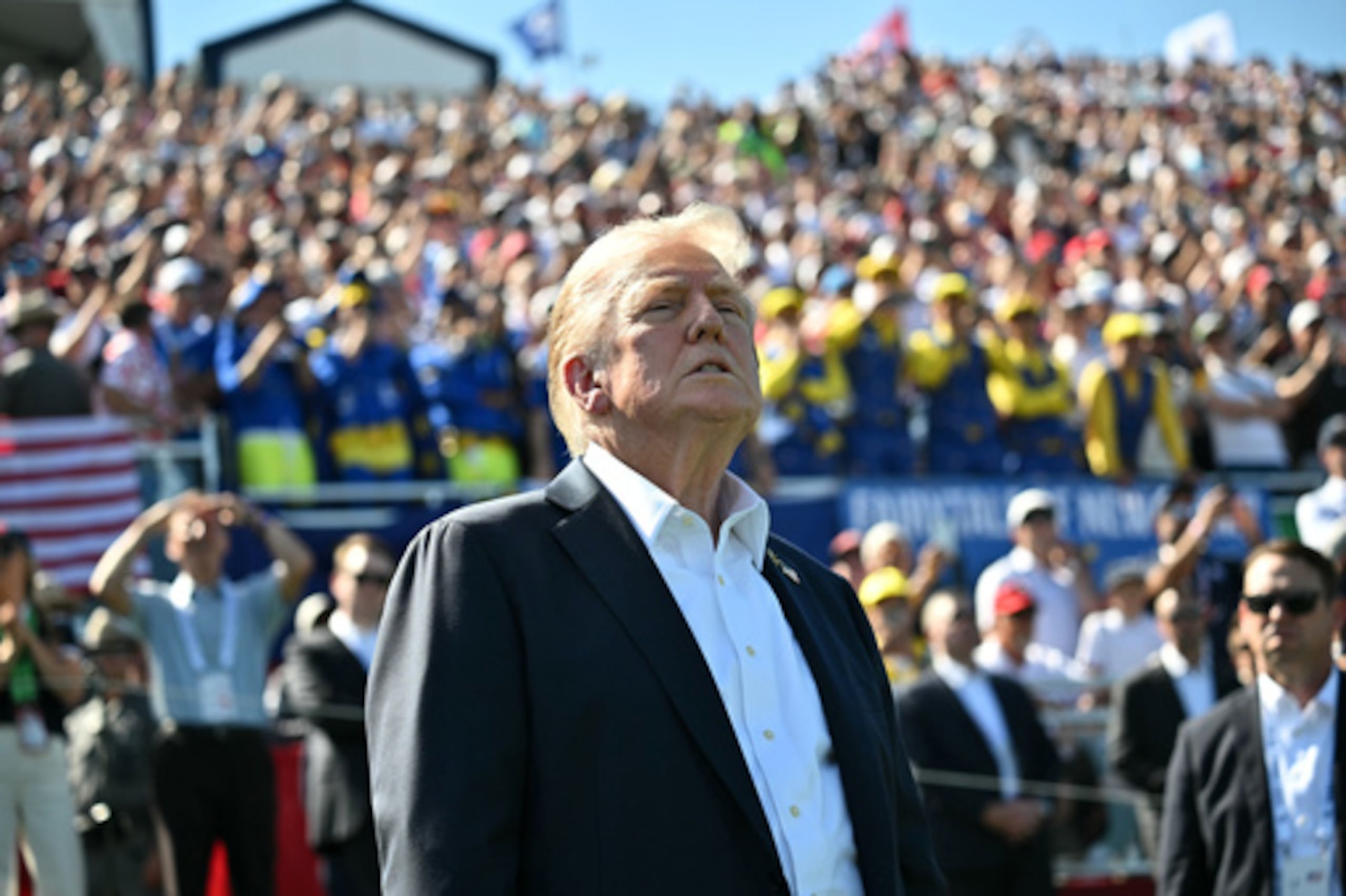 ARCHIVO - El presidente Donald Trump asiste al torneo de golf Ryder Cup en el campo de golf Bethpage Black en Farmingdale, Nueva York, el 26 de septiembre de 2025. (Mandel Ngan/Pool Photo vía AP, Archivo)