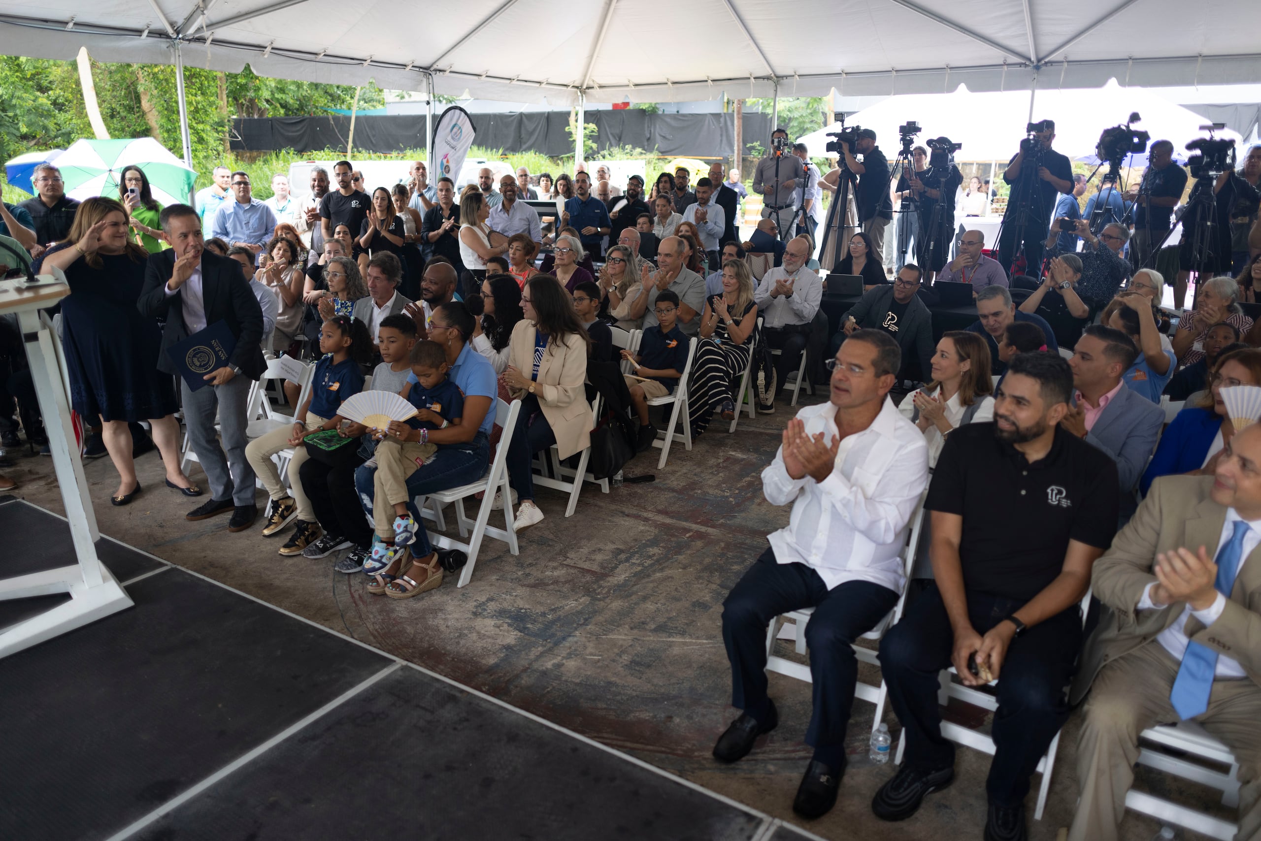 Ambos participaron de la ceremonia de inicio de obras y lanzamiento del proyecto OASIS.