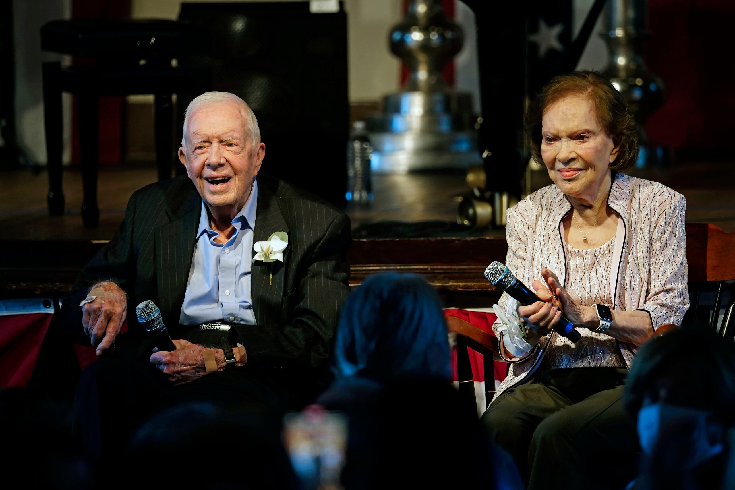 El expresidente Jimmy Carter y su esposa Rosalynn  (AP Foto/John Bazemore, Pool)