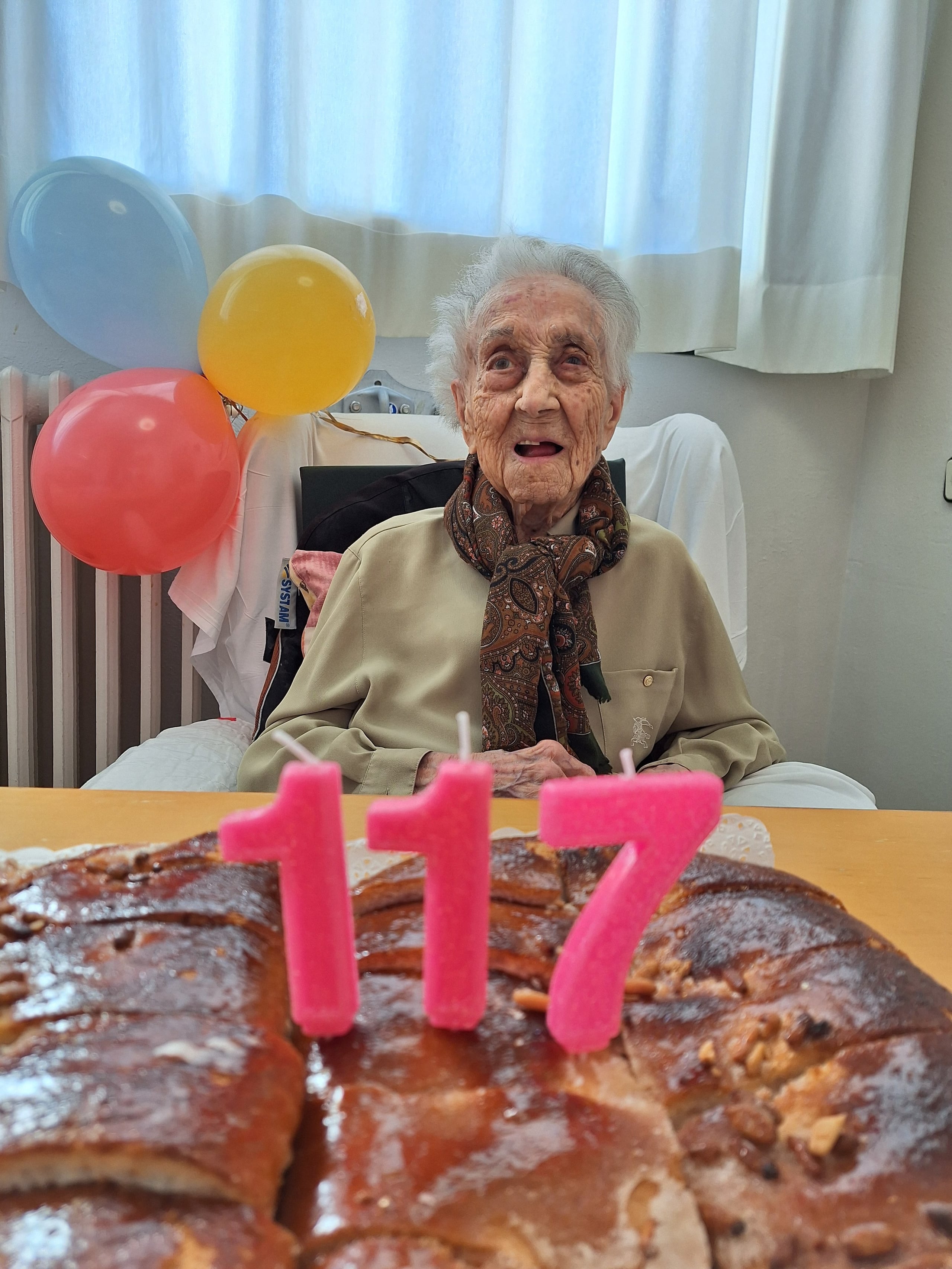 Maria Branyas cumplió el 4 de marzo de 2024 117 años de edad. Es la persona más vieja del mundo. Foto de la  Residència Santa María del Tura donde vive desde que tiene 93 años.