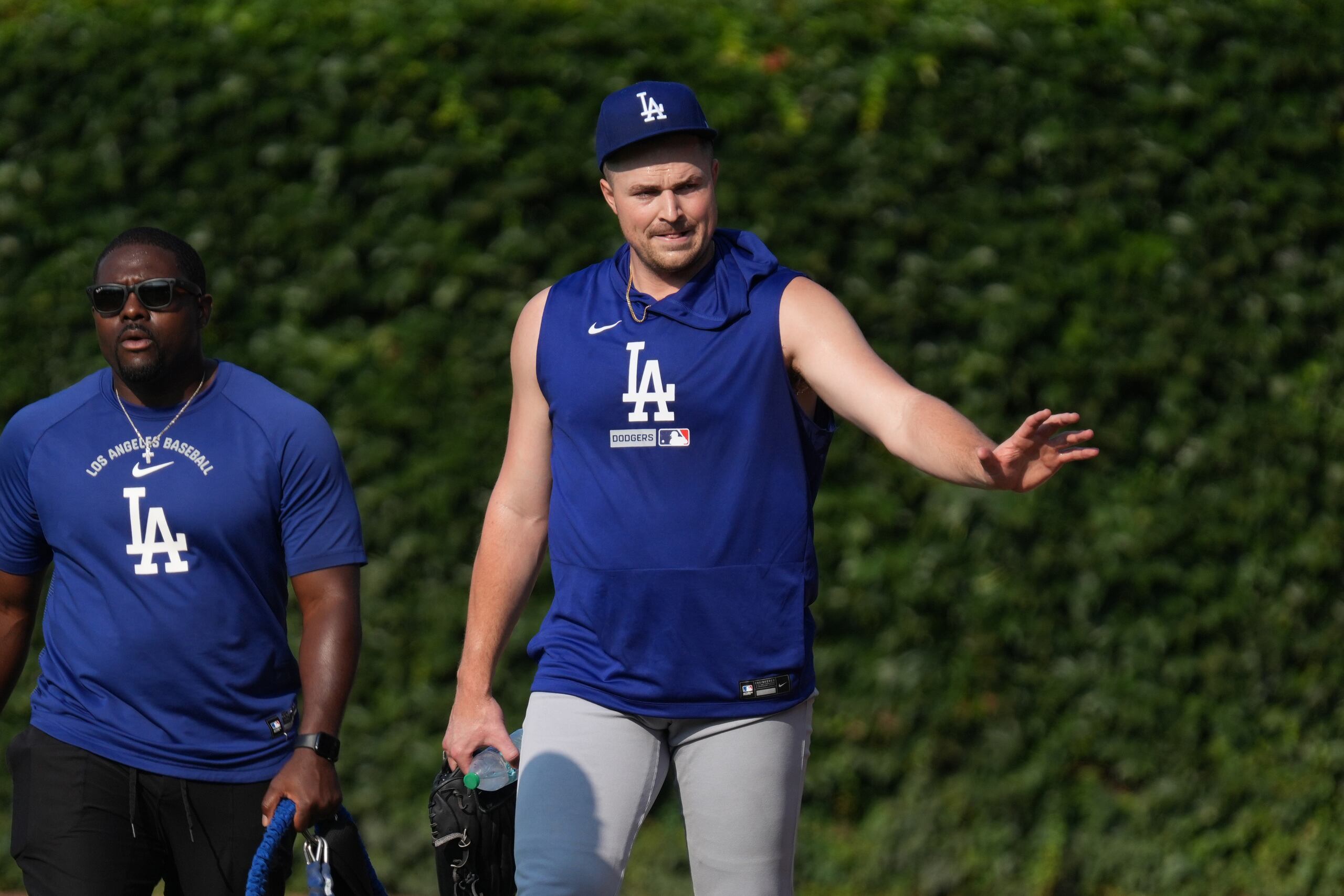 Tarik Skubal en uniforme de los Dodgers de Los Ángeles.