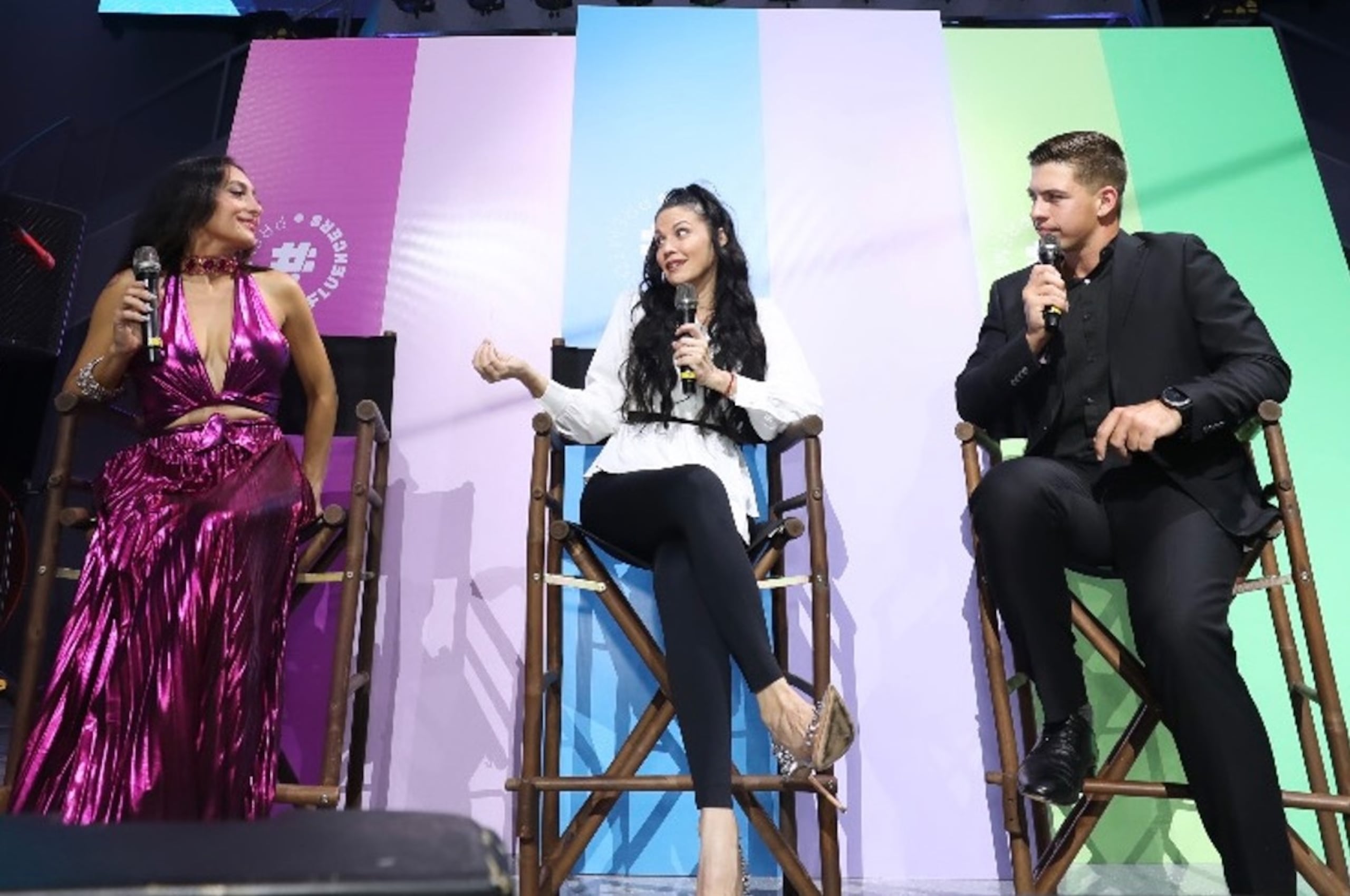 Los anfitriones del evento serán Nicole Chacón (extrema izquierda) y el presentador Pepe Calderón.