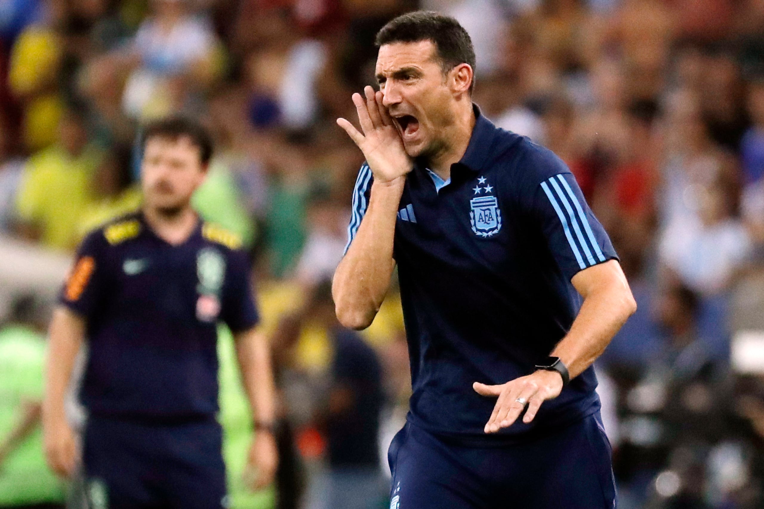 El técnico de Argentina Lionel Scaloni durante el partido contra Brasil por las eliminatorias del Mundial, el 21 de noviembre de 2023, en el estadio Maracaná de Río de Janeiro.